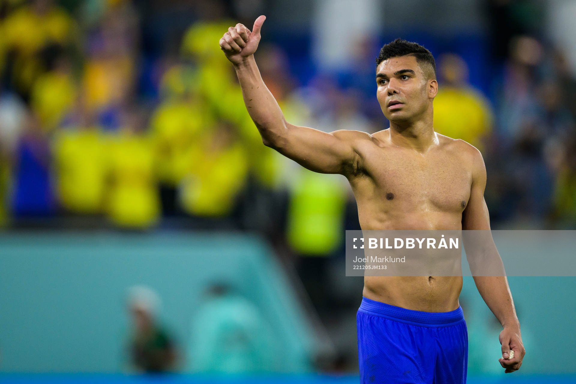 Casemiro of Brazil celebrates