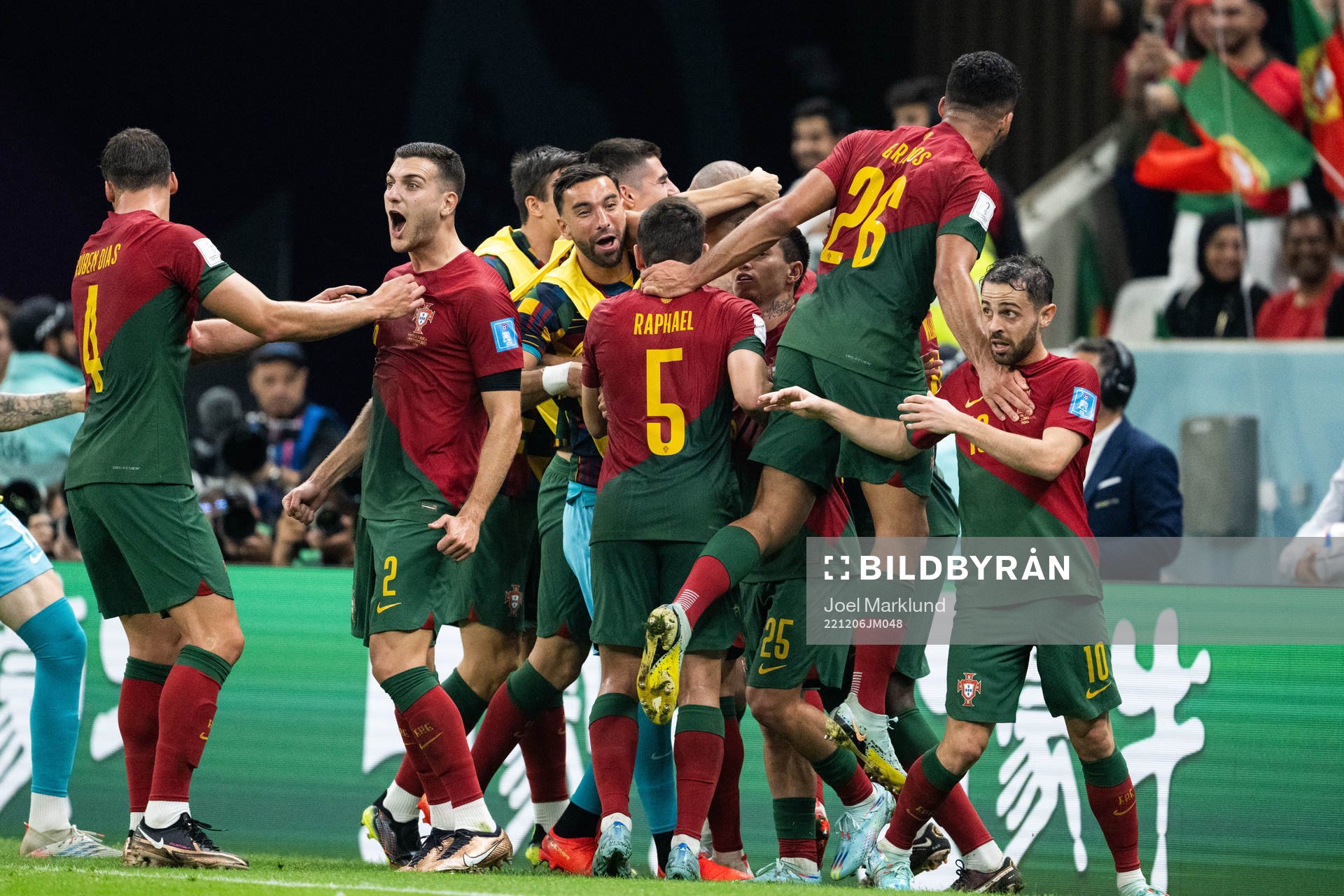 Pepe of Portugal celebrates with teammates