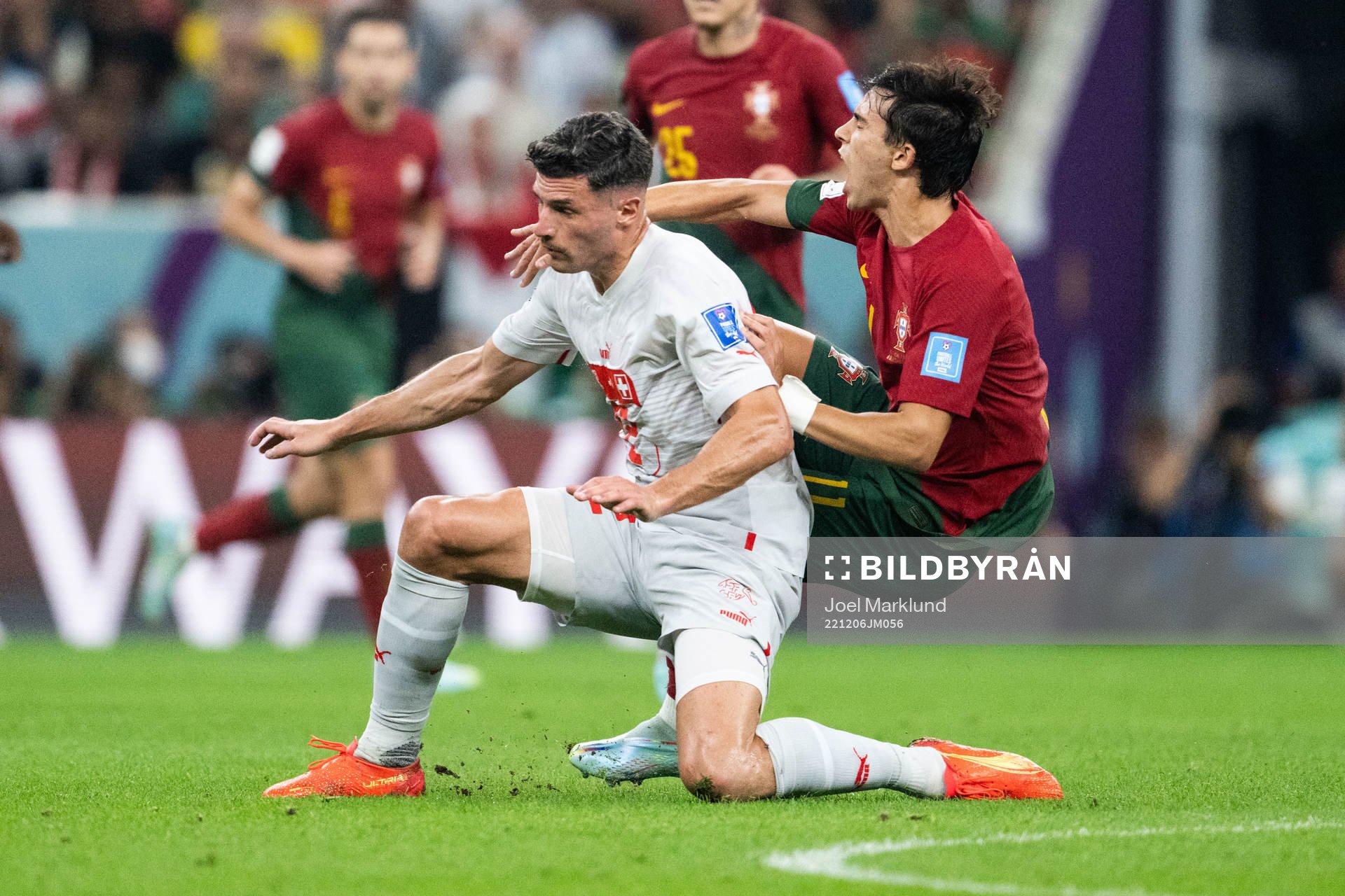 Fabian Schaer of Switzerland and Joao Felix of Portugal