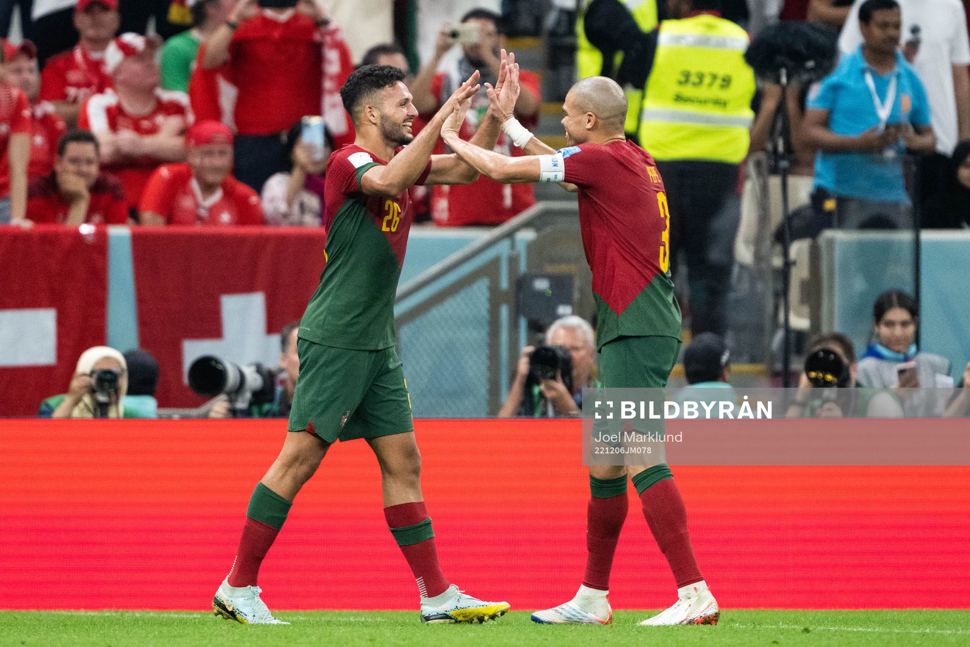 Goncalo Ramos of Portugal celebrates with Pepe