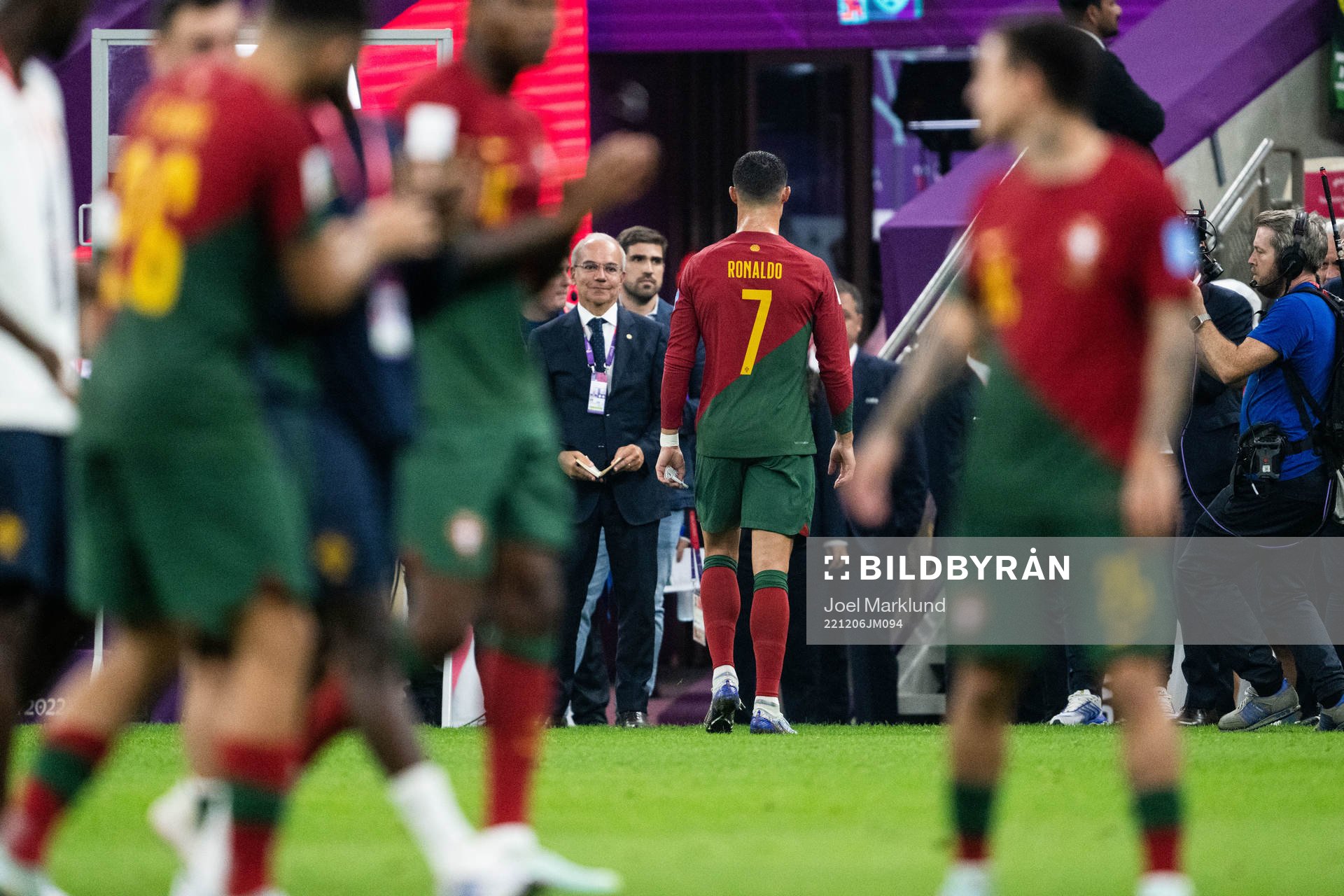 Cristiano Ronaldo of Portugal leaves the pitch