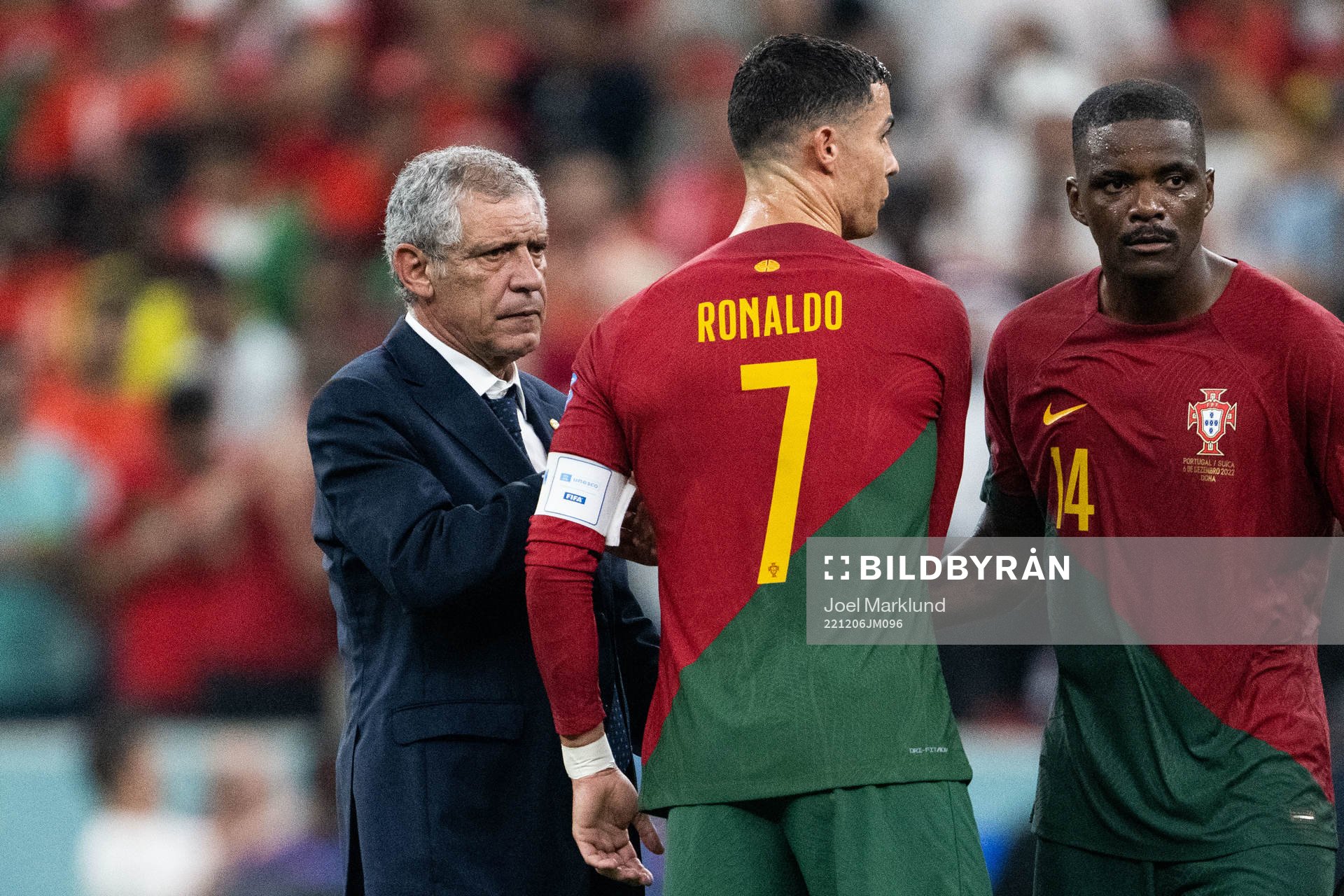 Head coach Fernando Santos and Cristiano Ronaldo of Portugal