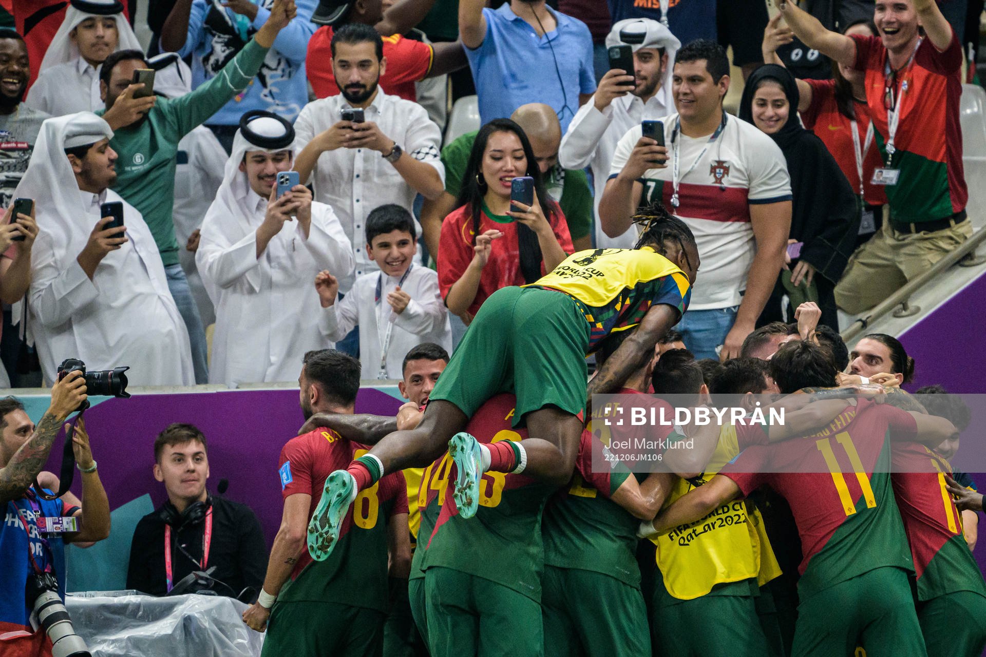 Goncalo Ramos of Portugal celebrates the 1-0 goal with