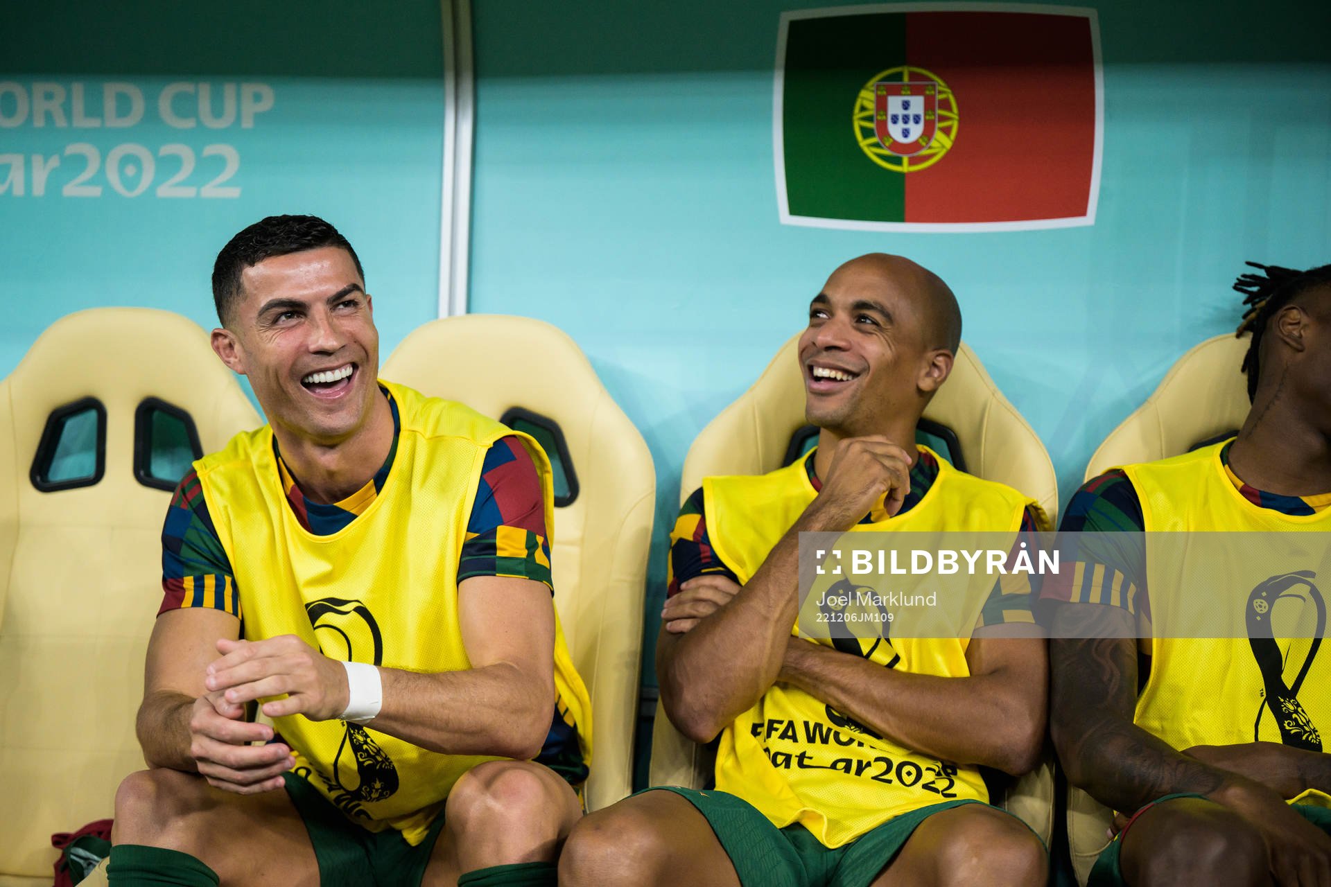 Cristiano Ronaldo and Joao Mario of Portugal