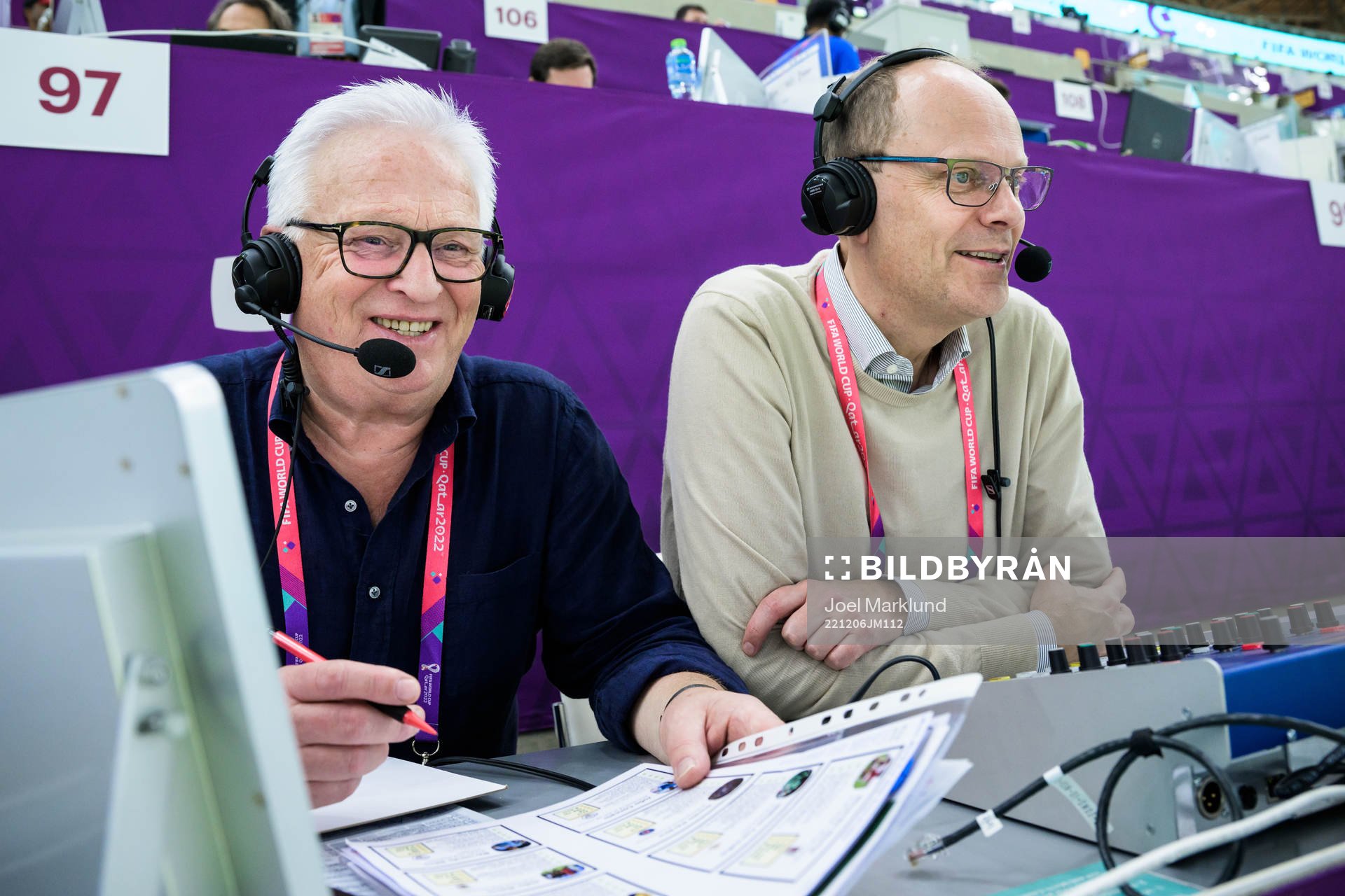 Swedish TV4 broadcast commentators Hans Backe and Lars
