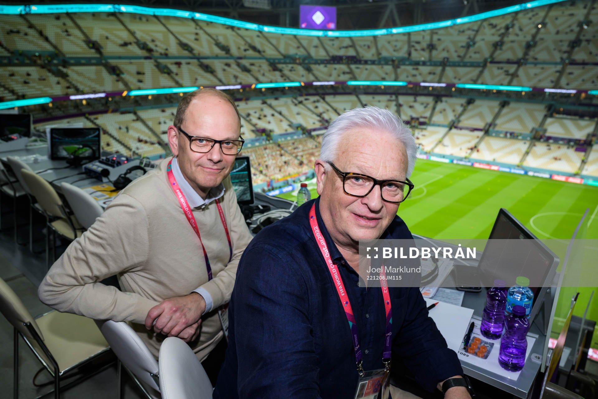 Swedish TV4 broadcast commentators Lars Granqvist and Hans