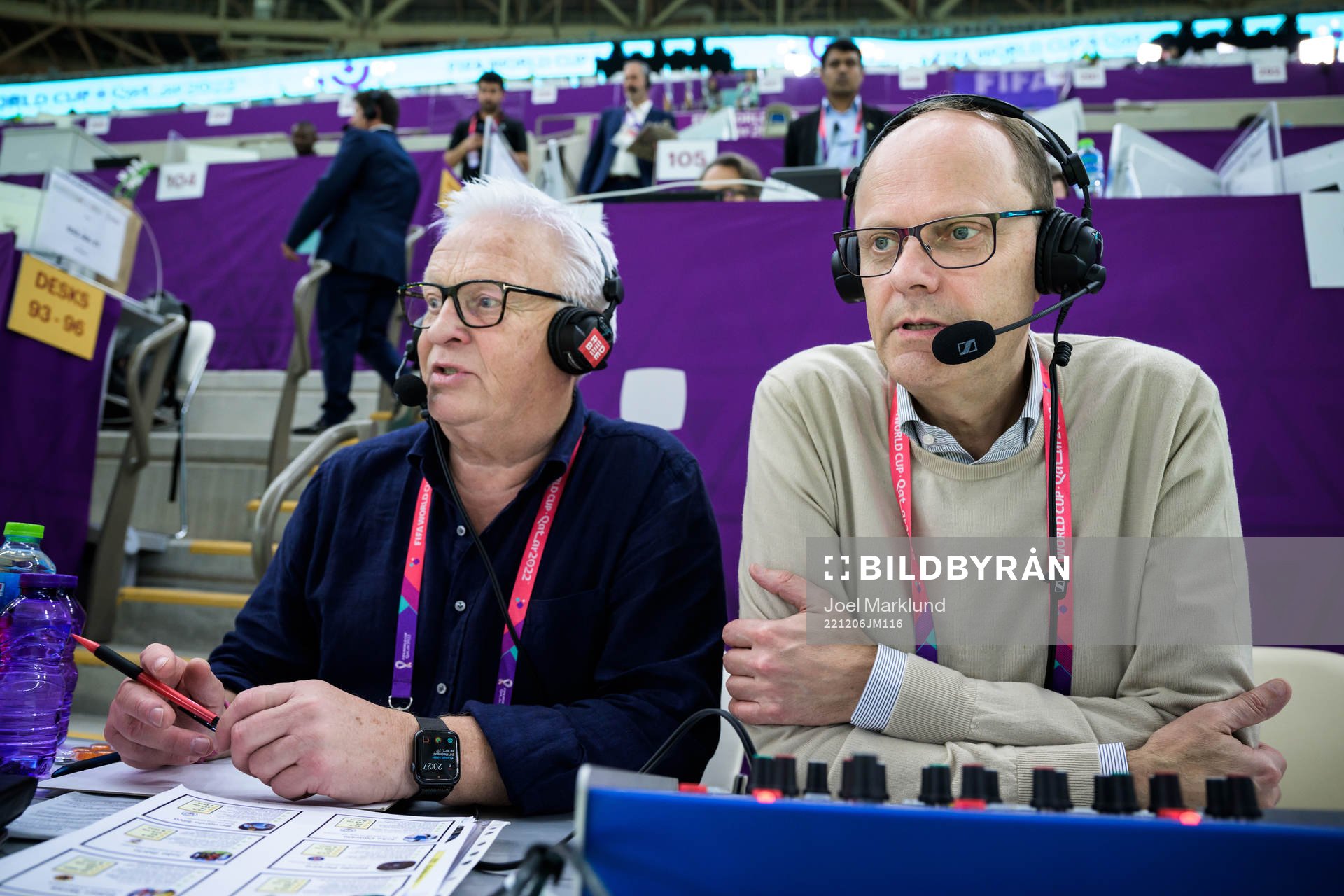 Swedish TV4 broadcast commentators Hans Backe and Lars
