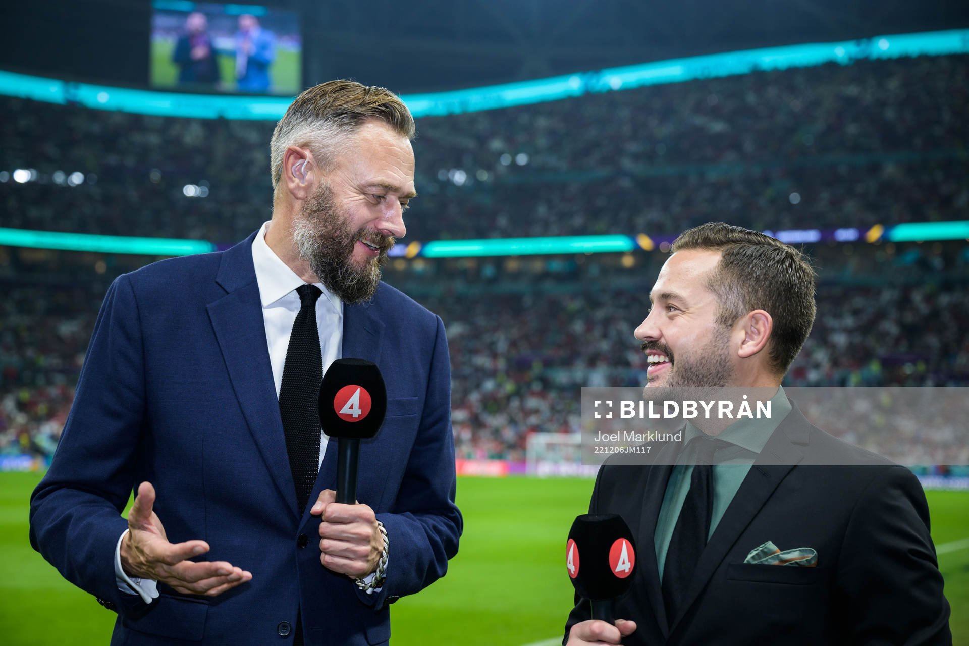 Swedish TV4 broadcast reporters Olof Lundh and Gusten