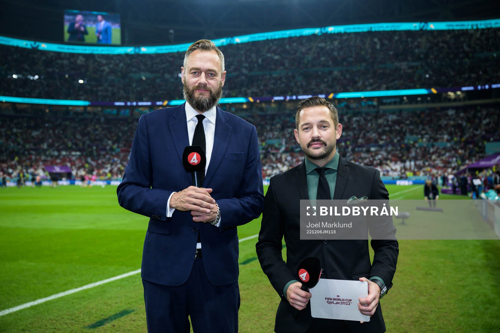 Swedish TV4 broadcast reporters Olof Lundh and Gusten