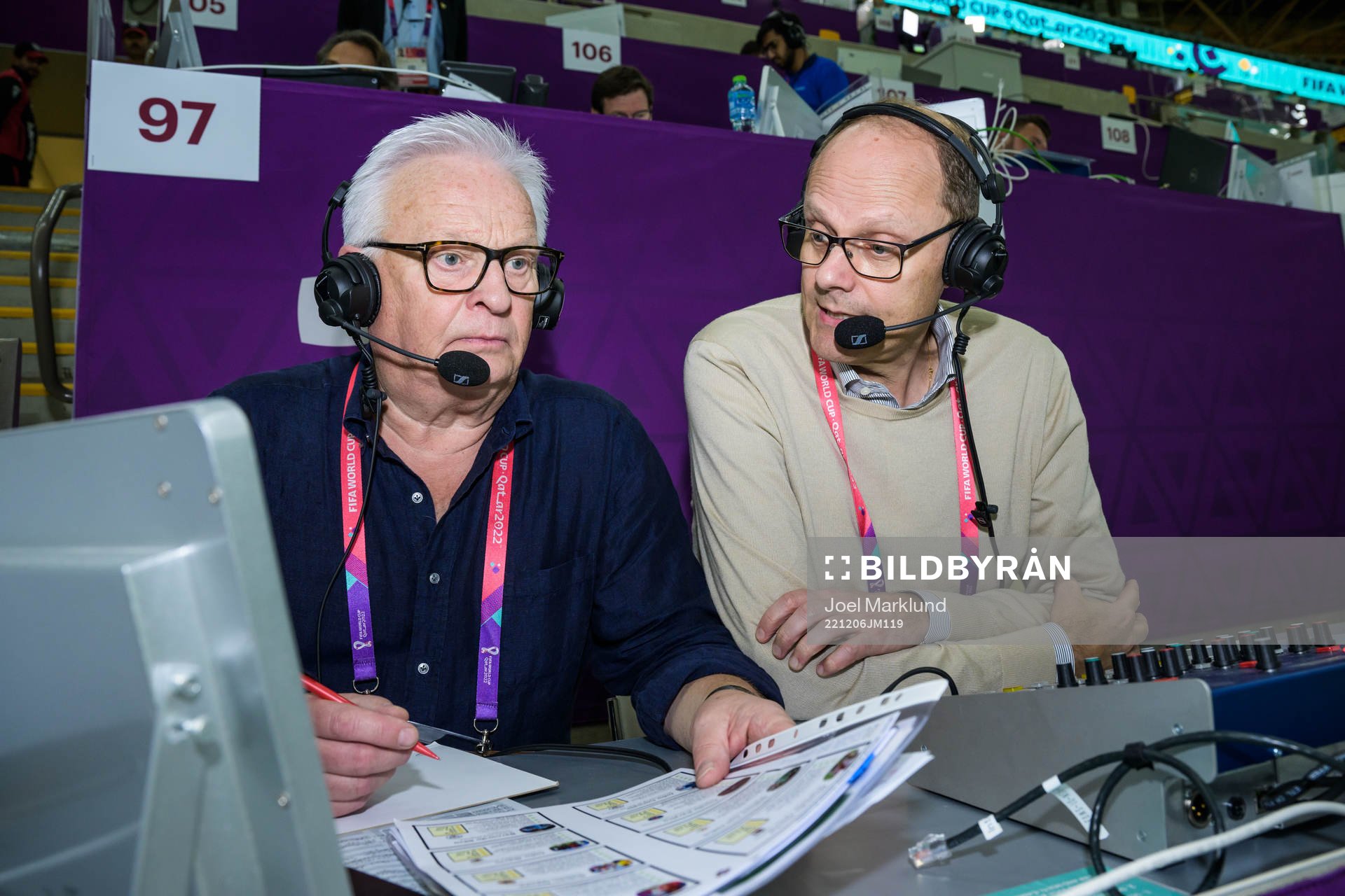 Swedish TV4 broadcast commentators Hans Backe and Lars