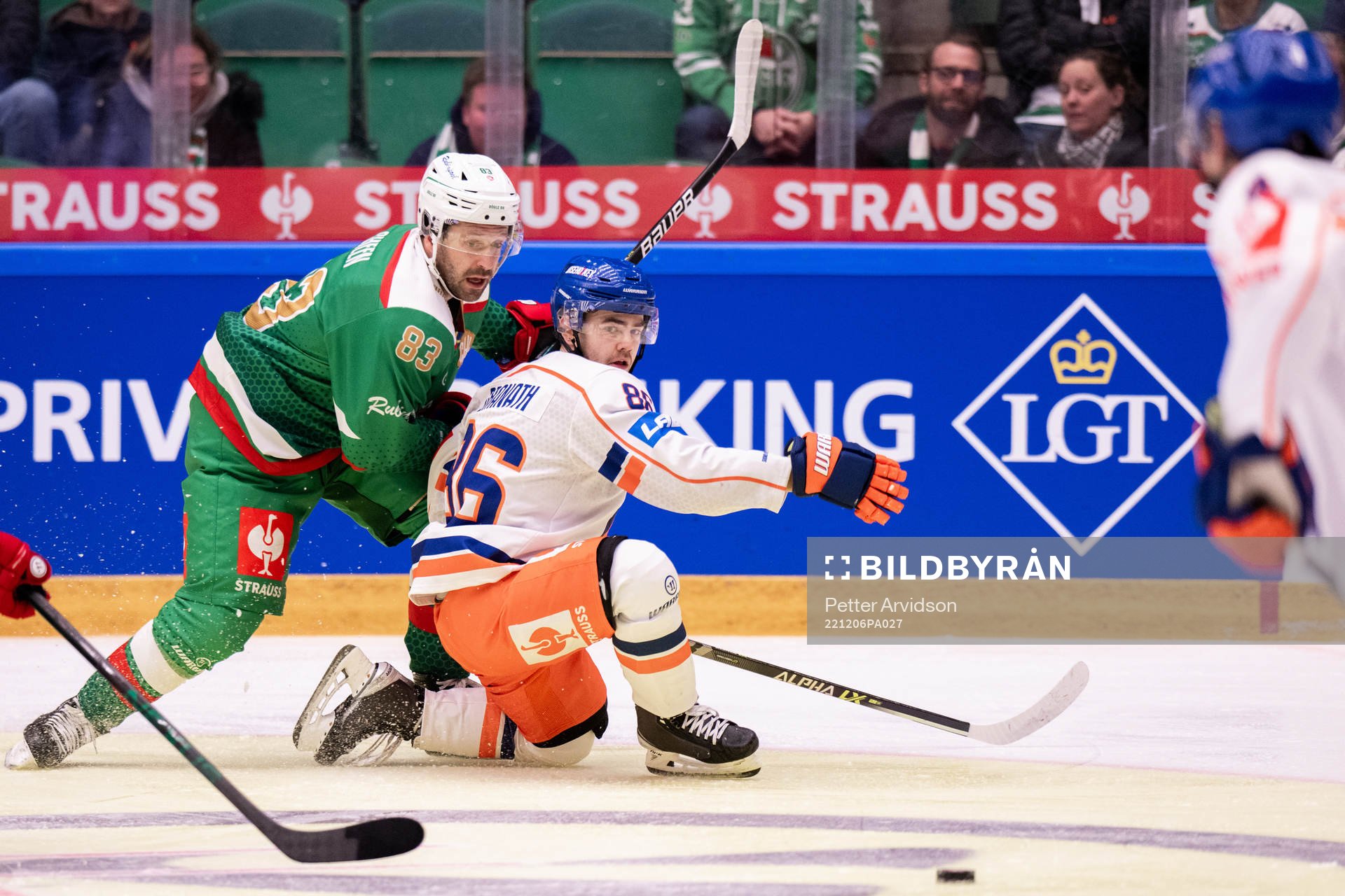 Riley Sheen of Rögle and Philip Granath of Tappara