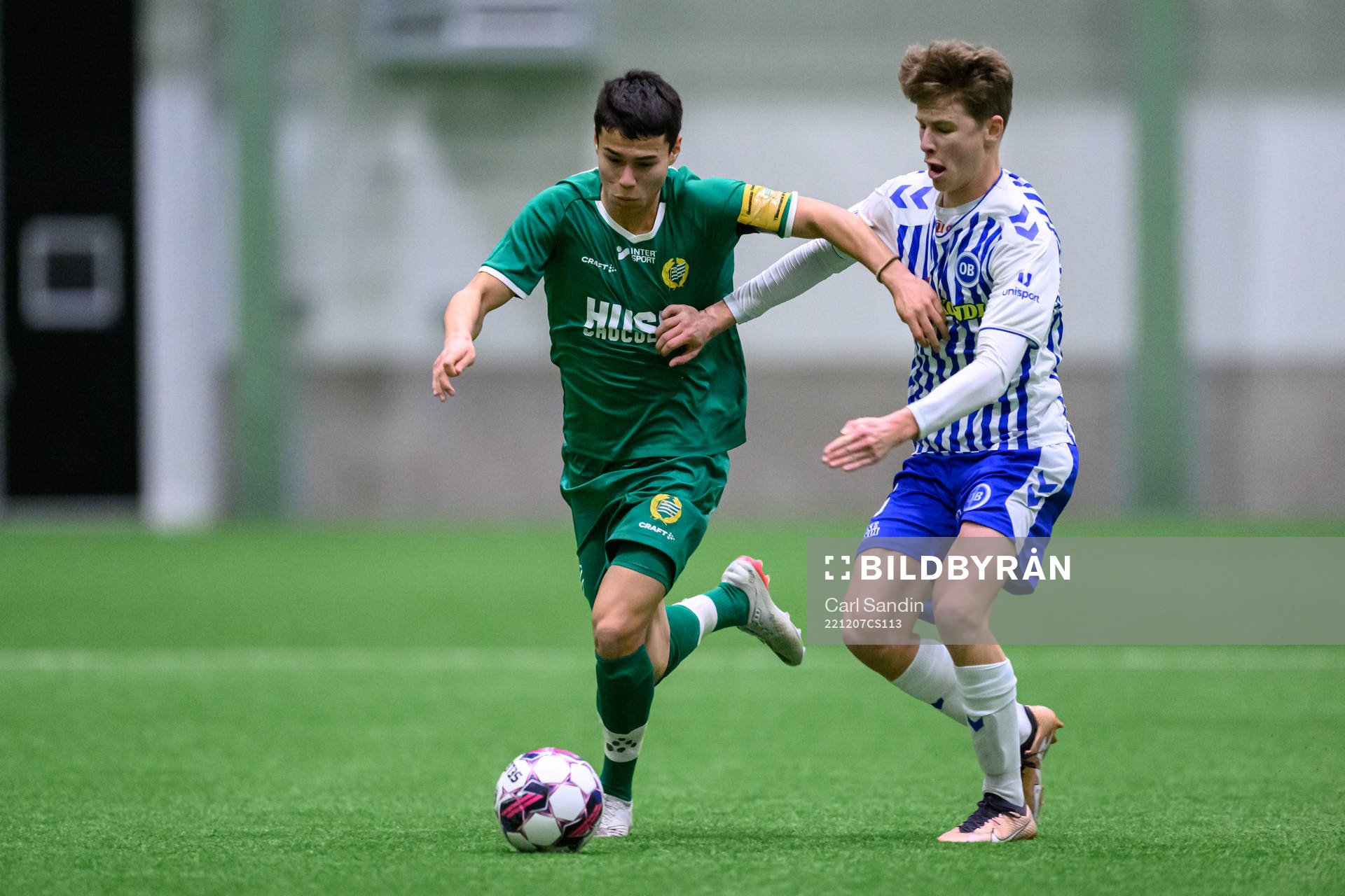 Hammarbys Liam Källman och Odenses Nikolaj Juul Sandberg