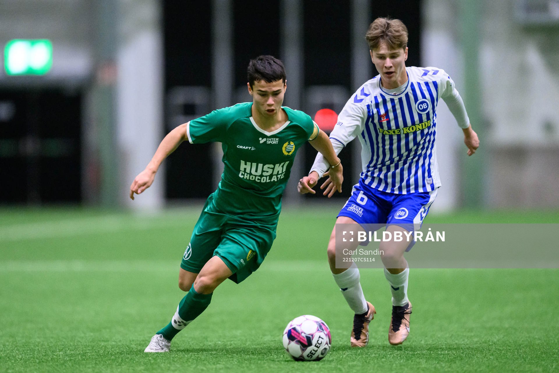 Hammarbys Liam Källman och Odenses Nikolaj Juul Sandberg