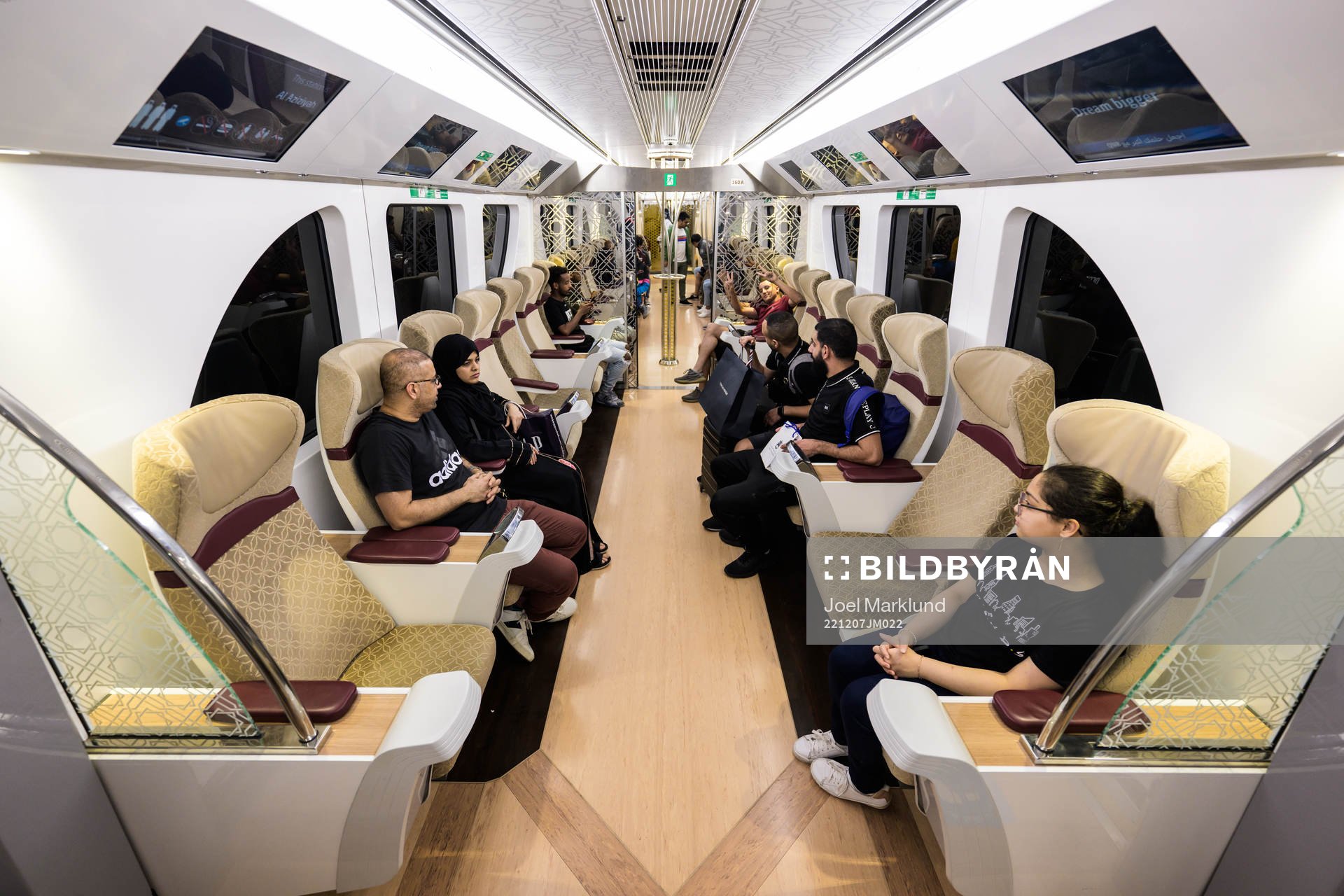 Passengers travel in a Gold car