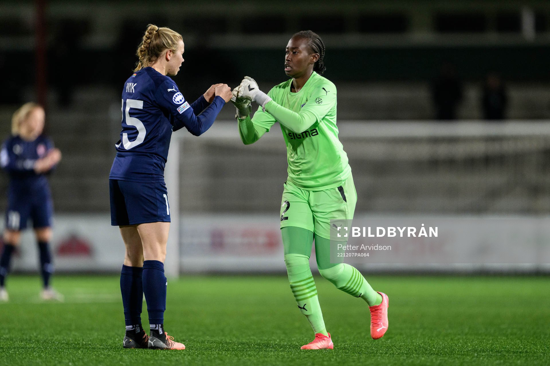 goalkeeper Angel Mukasa of Rosengård enters the field