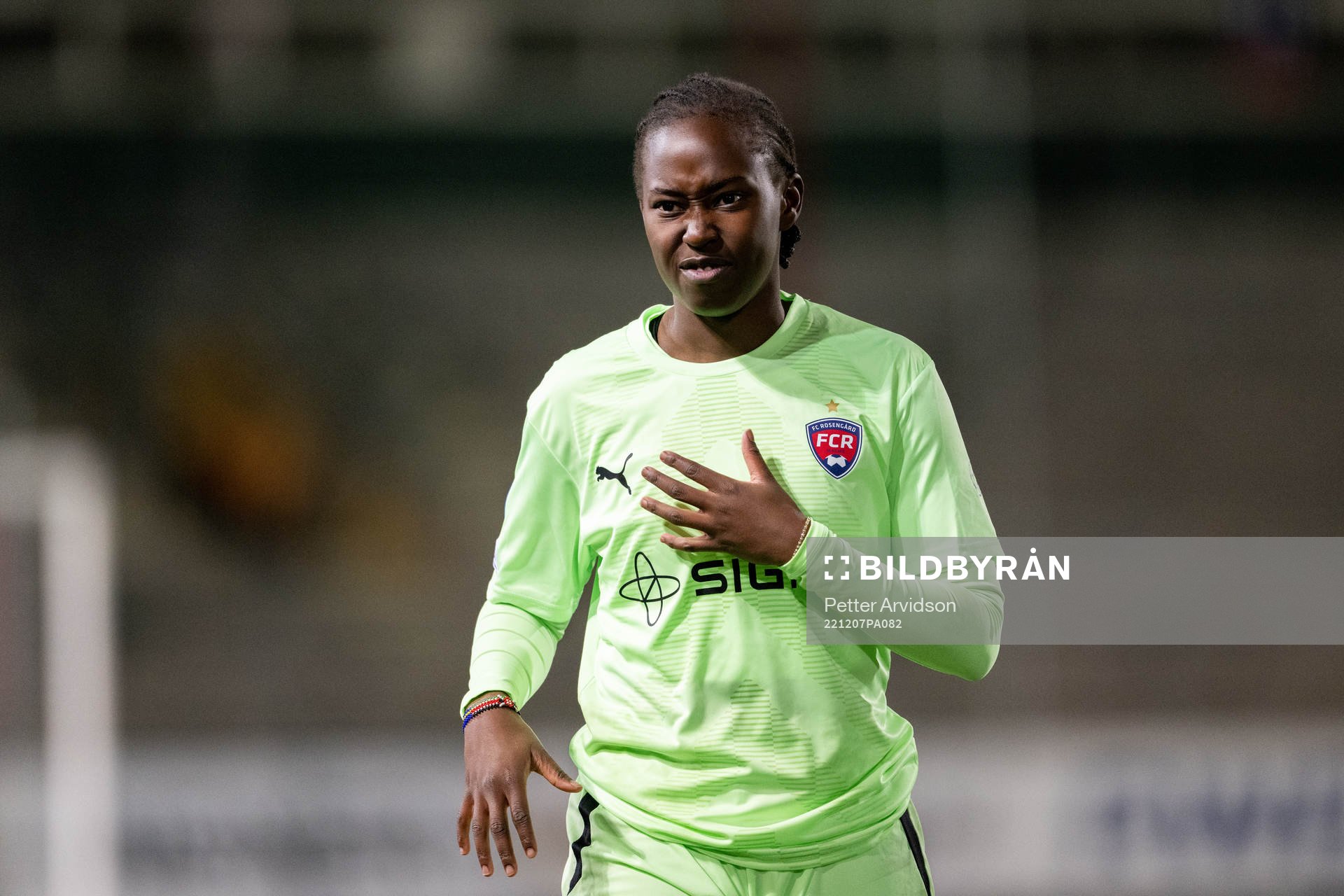 Goalkeeper Angel Mukasa of Rosengård
