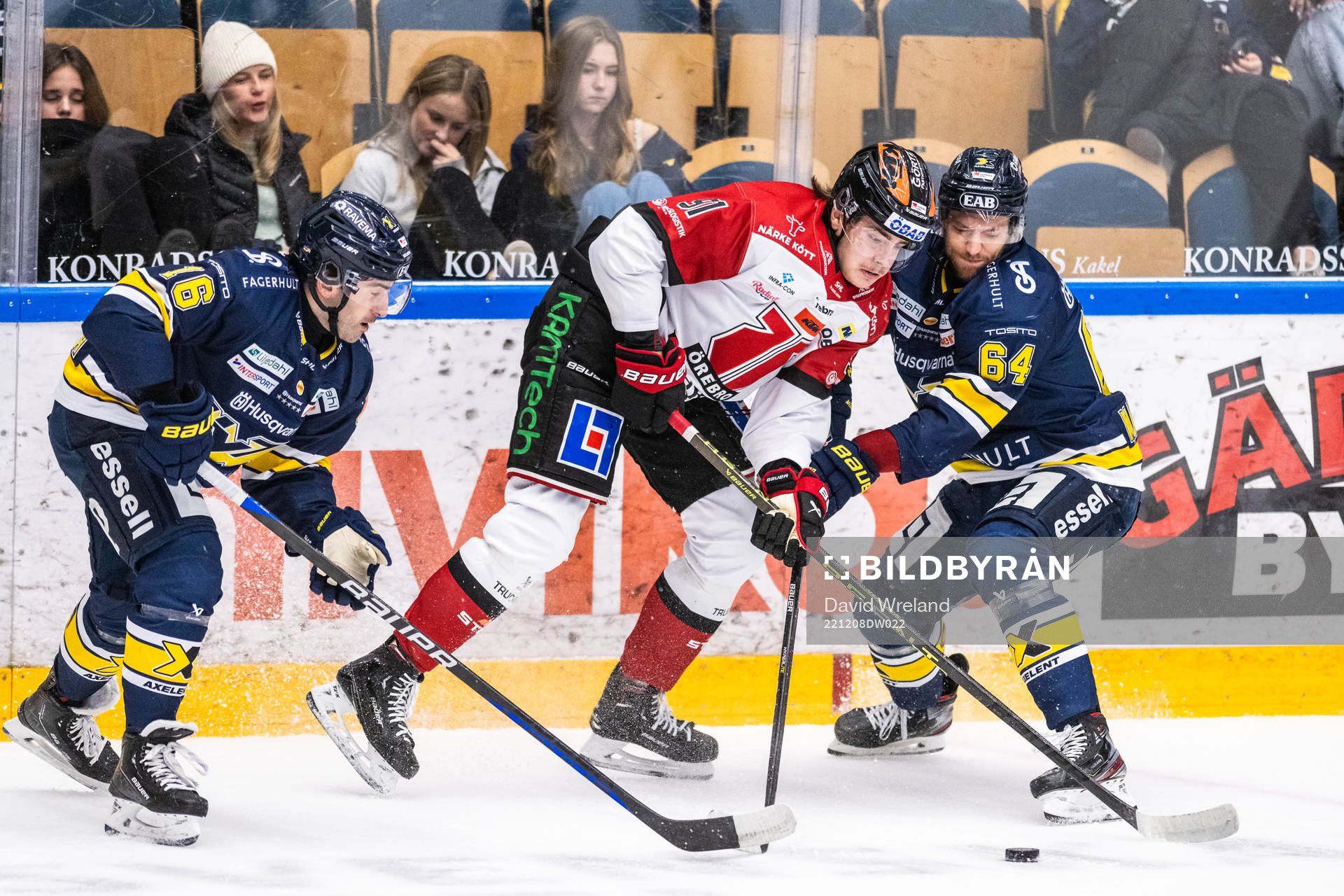 HV71s Joseph Laleggia och Eric Martinsson och Örebros Leo