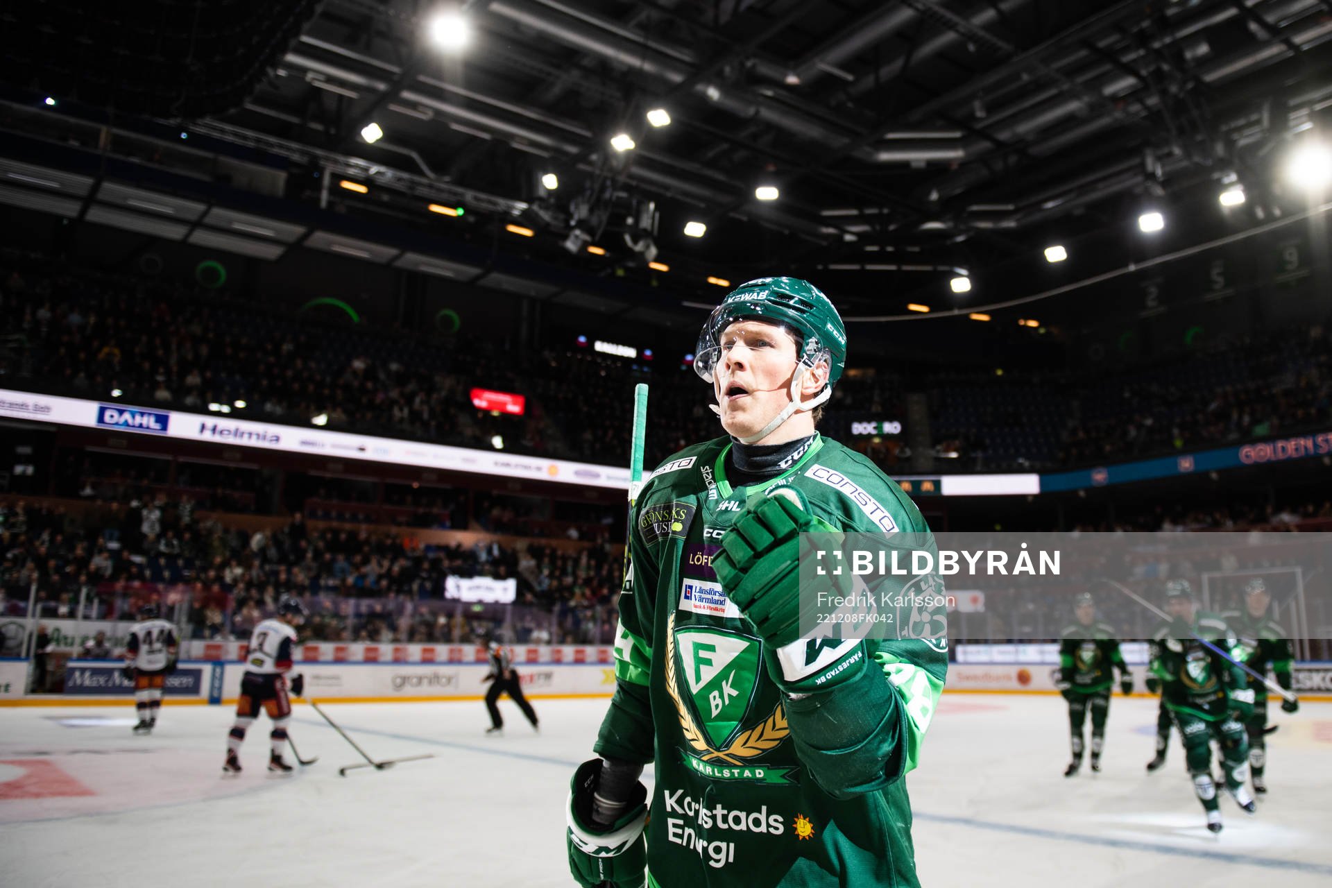 Färjestads Patrik Lundh jublar