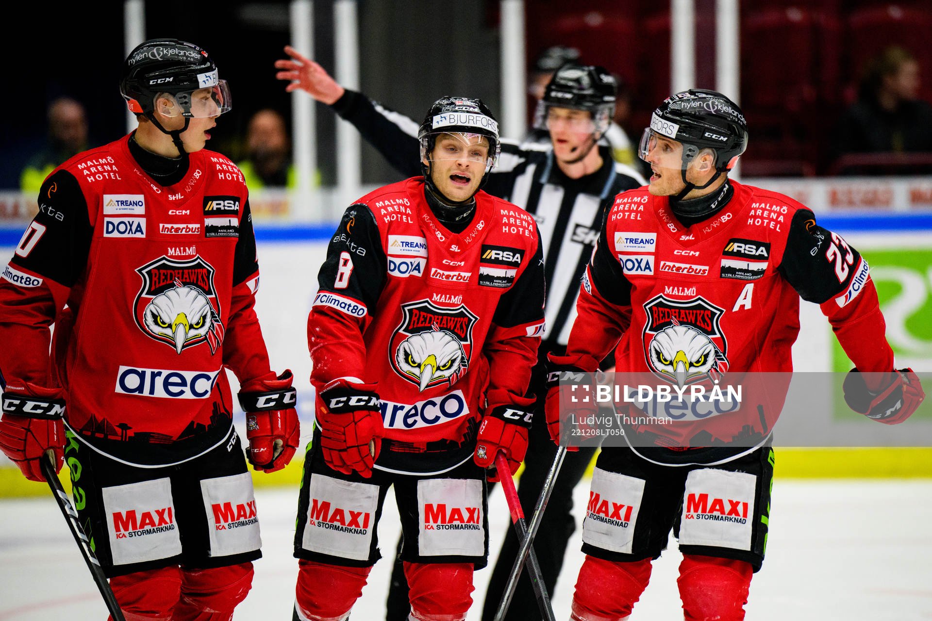 Malmö Redhawks William Von Barnekow, Johan Olofsson och