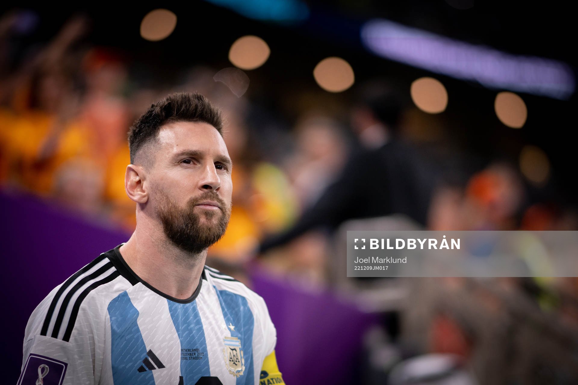 Lionel Messi of Argentina enters the pitch for the FIFA