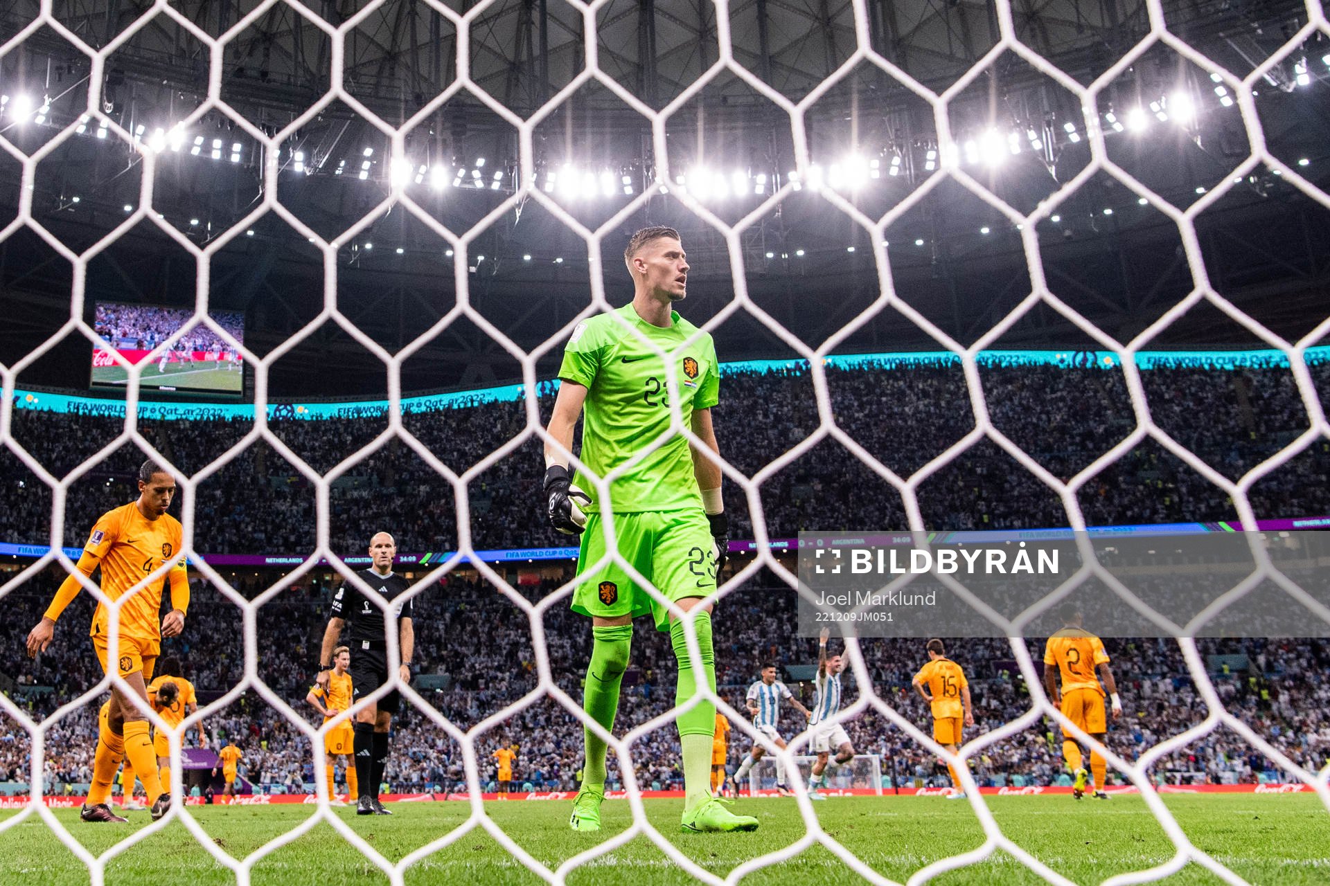 Virgil van Dijk and goalkeeper Andries Noppert of