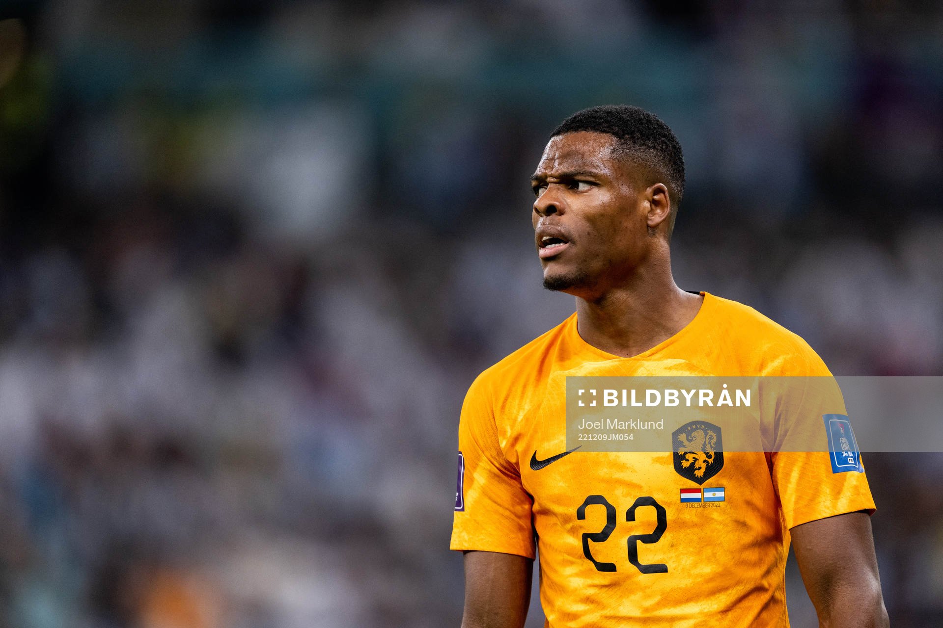 Denzel Dumfries of Netherlands