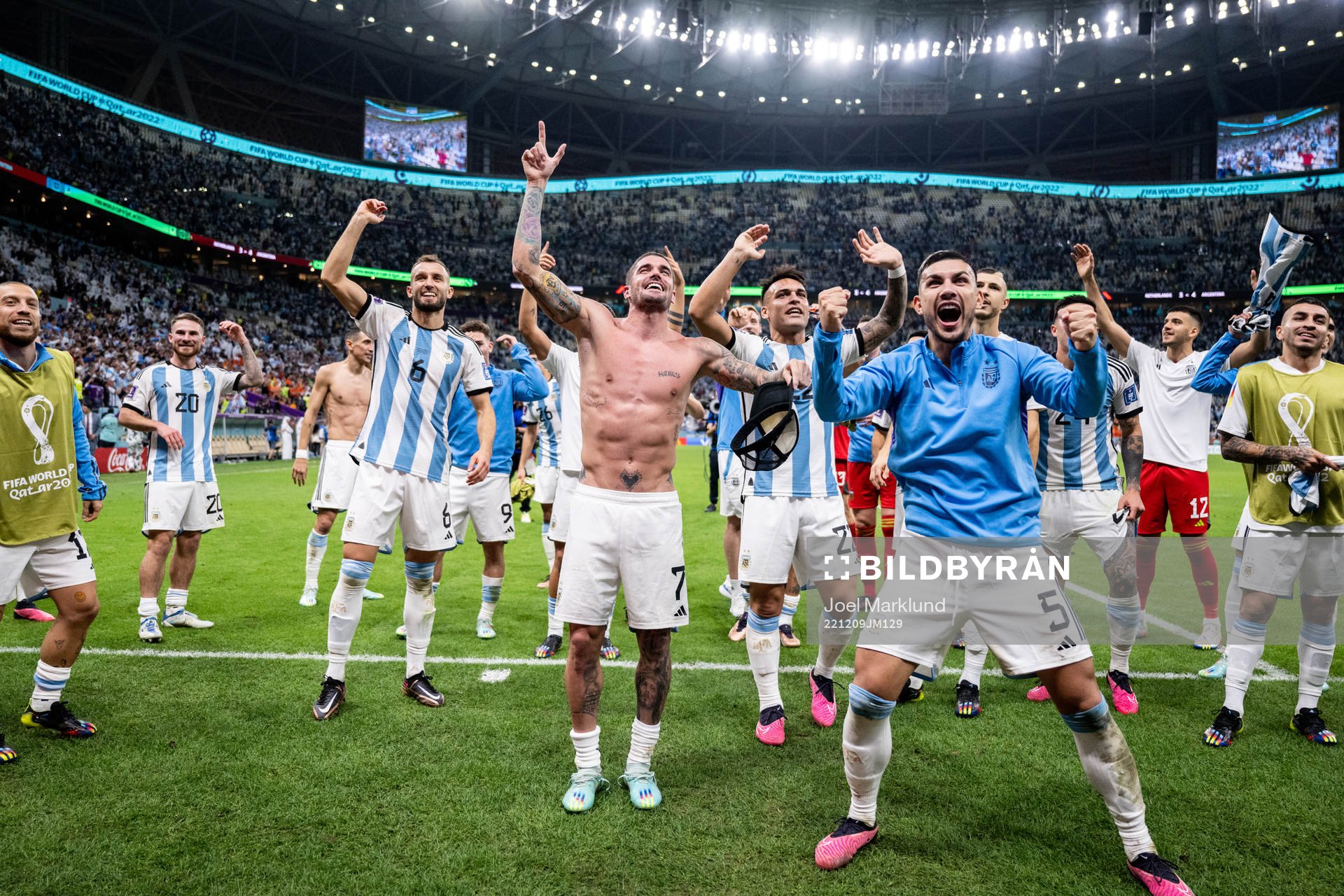 Rodrigo de Paul, Lautaro Martinez and Leandro Paredes of