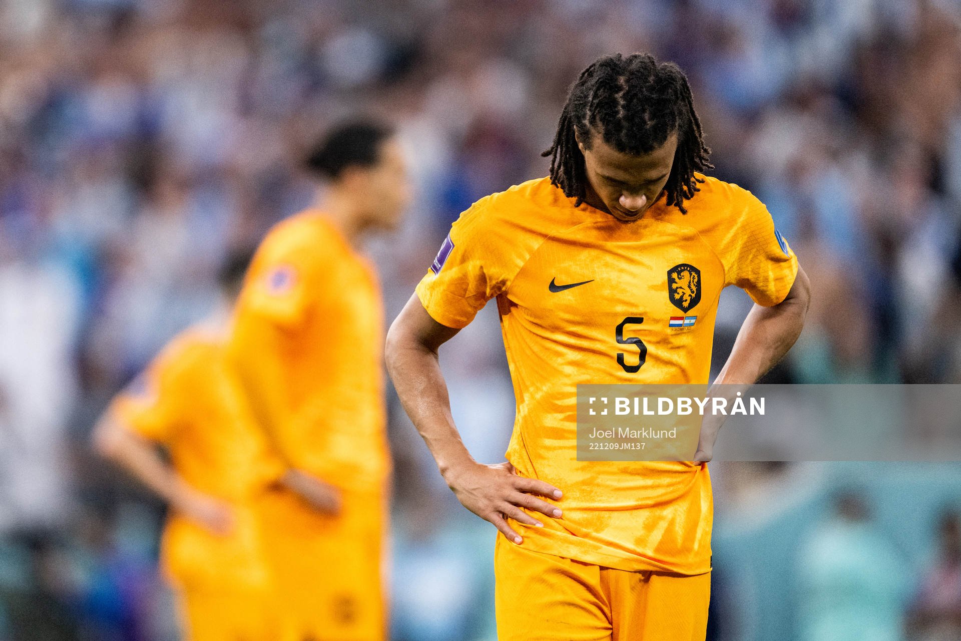 Nathan Ake of Netherlands looks dejected