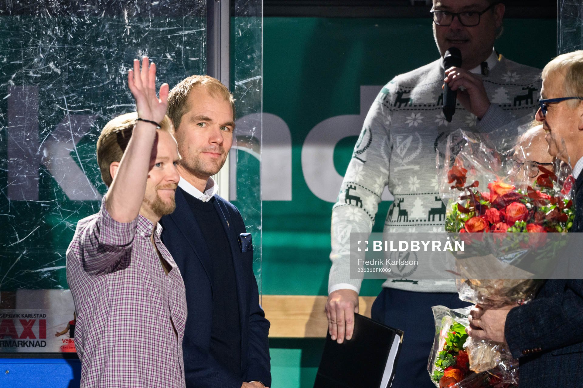 Miklas Edin och Färjestads huvudtränare Tomas Mitell