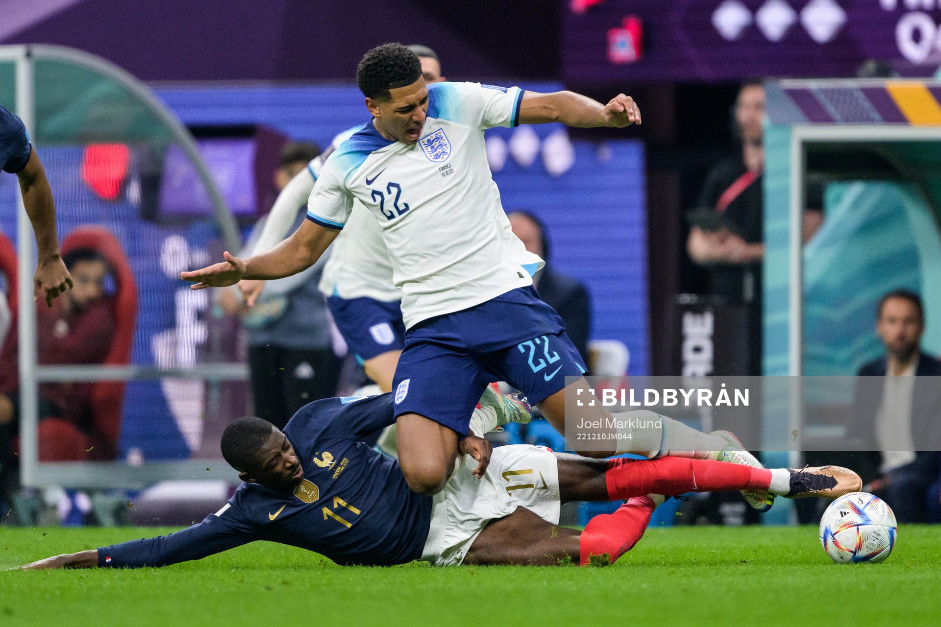 Ousmane Dembele of France and Jude Bellingham of England