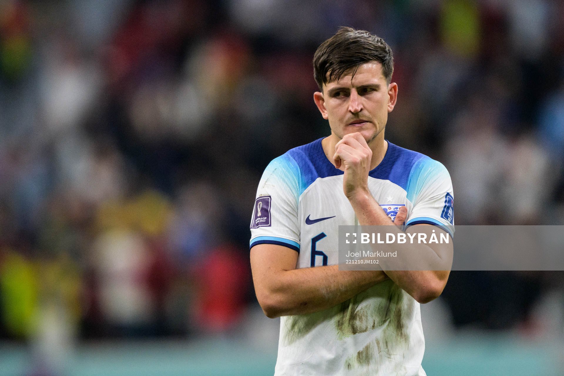 Harry Maguire of England looks dejected