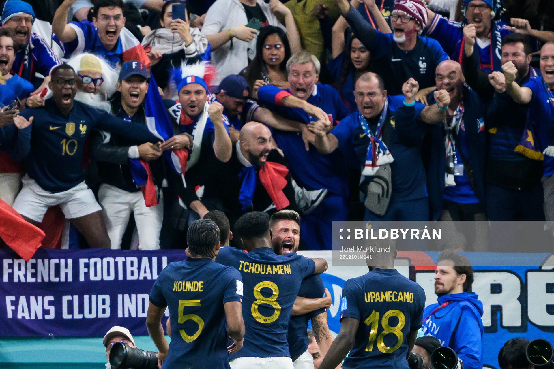Olivier Giroud of France celebrates his 1-2 goal with