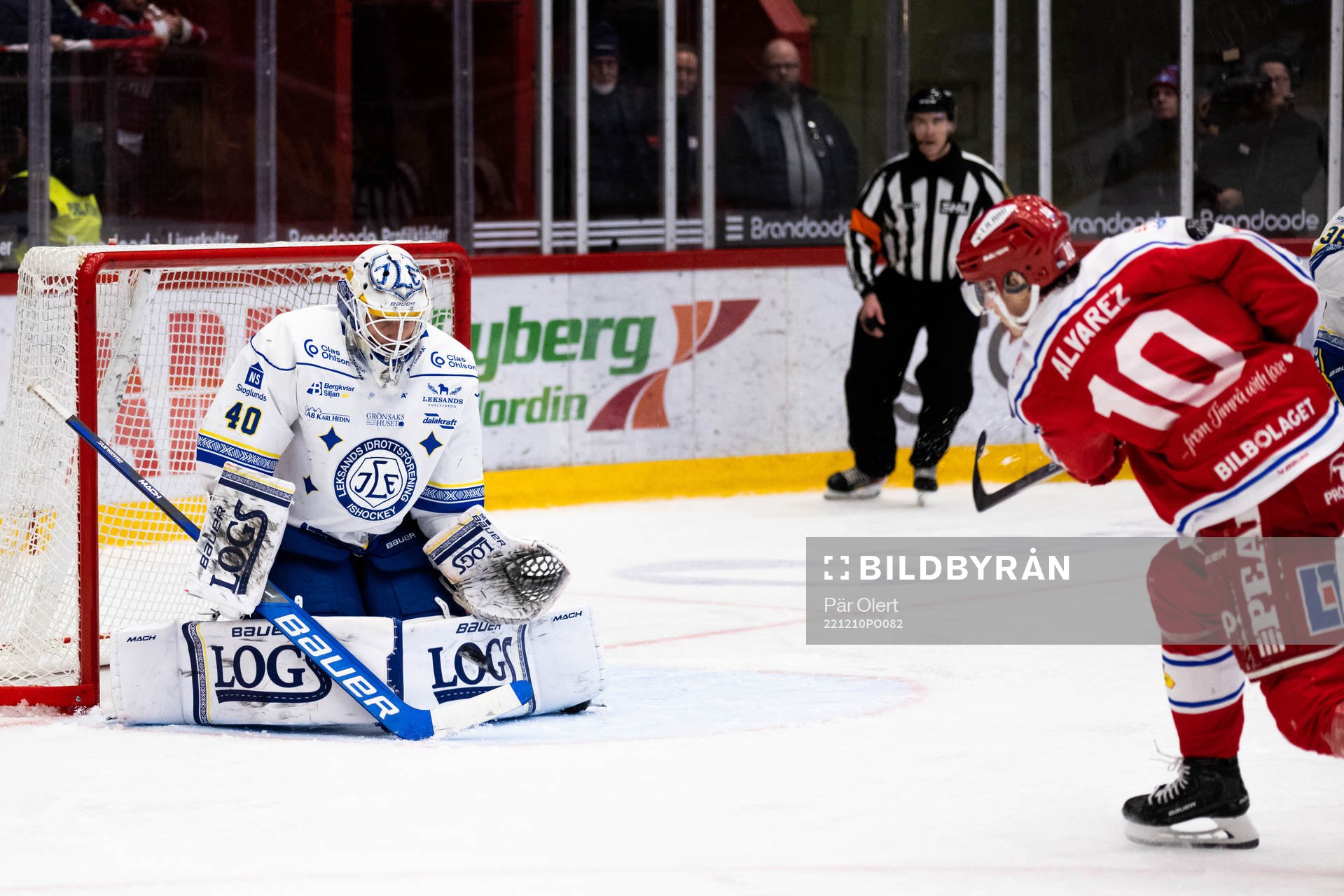 Leksands målvakt Mantas Armalis och Timrås Robin Alvarez