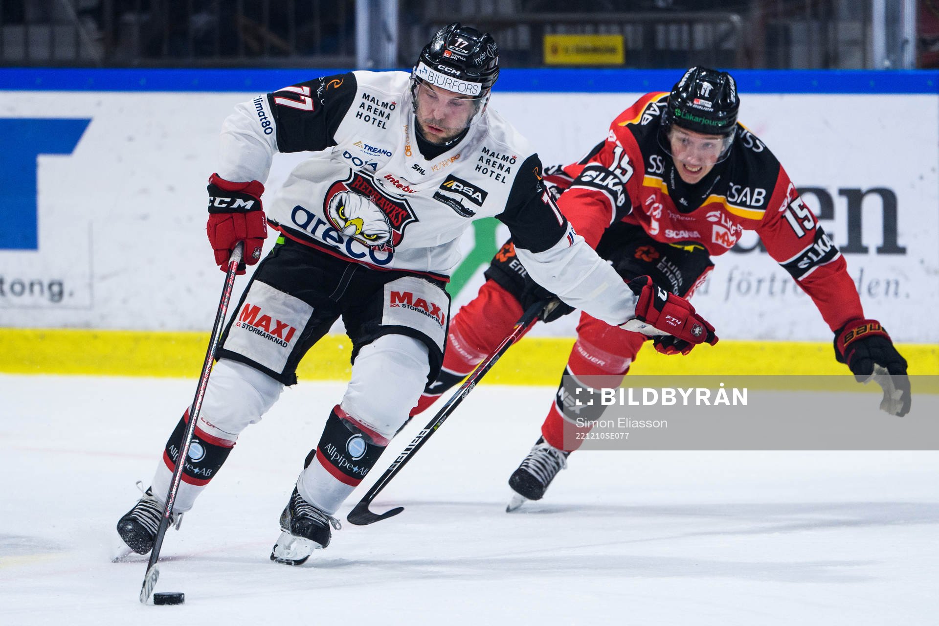 Malmö Redhawks Pathrik Westerholm och Luleås Carl Mattsson