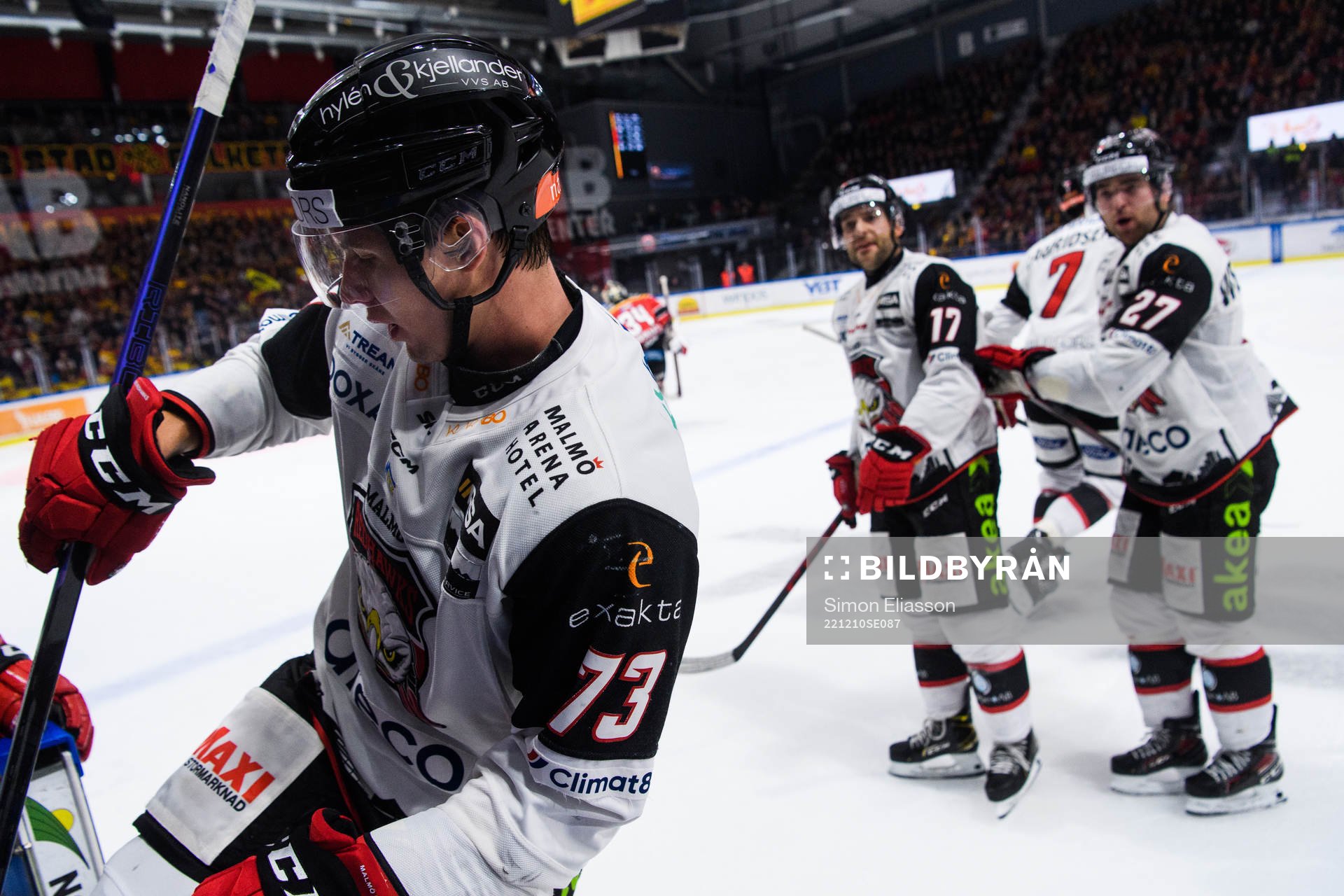 Malmö Redhawks Adam Ollas Mattsson, Pathrik Westerholm och