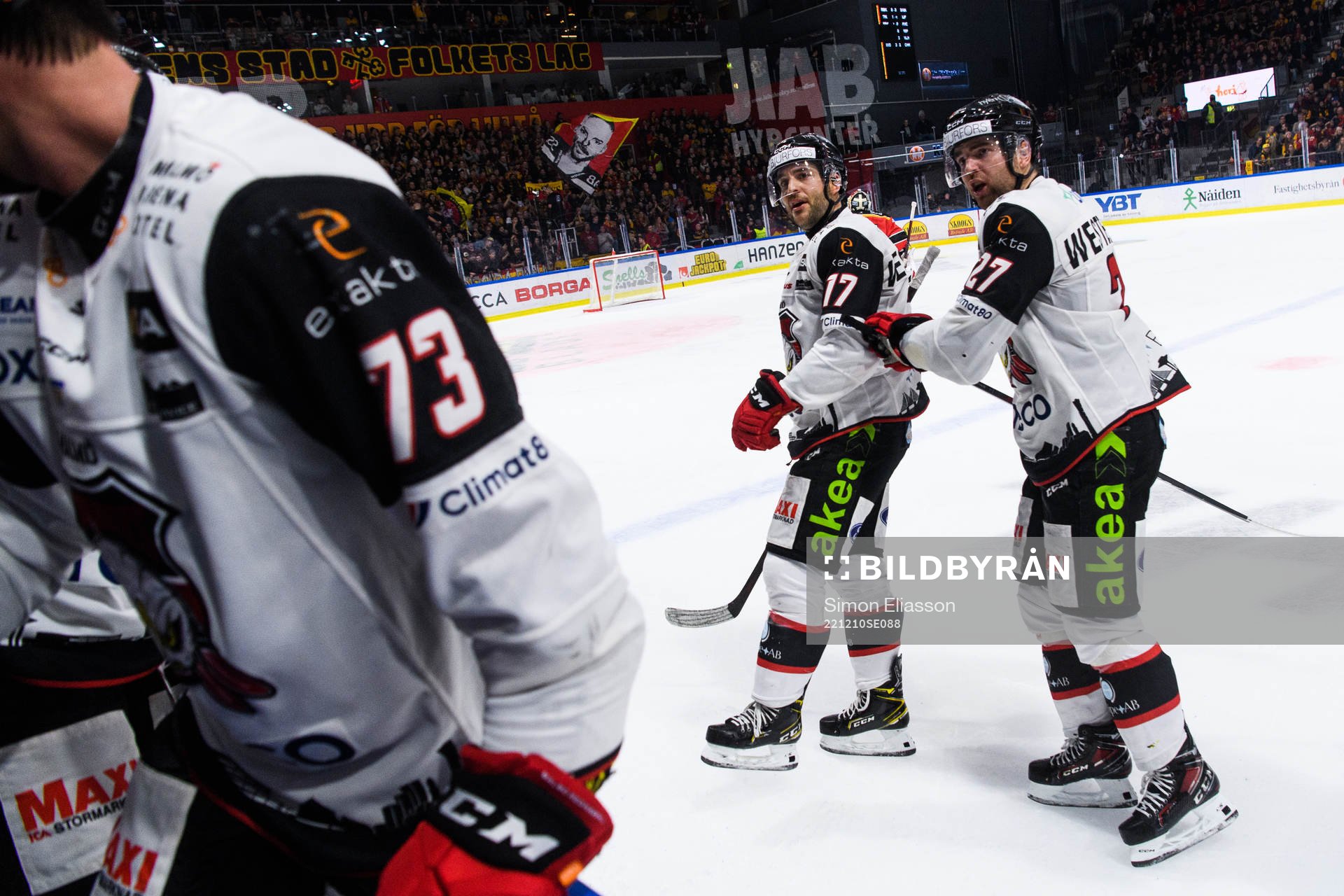 Malmö Redhawks Adam Ollas Mattsson, Pathrik Westerholm och