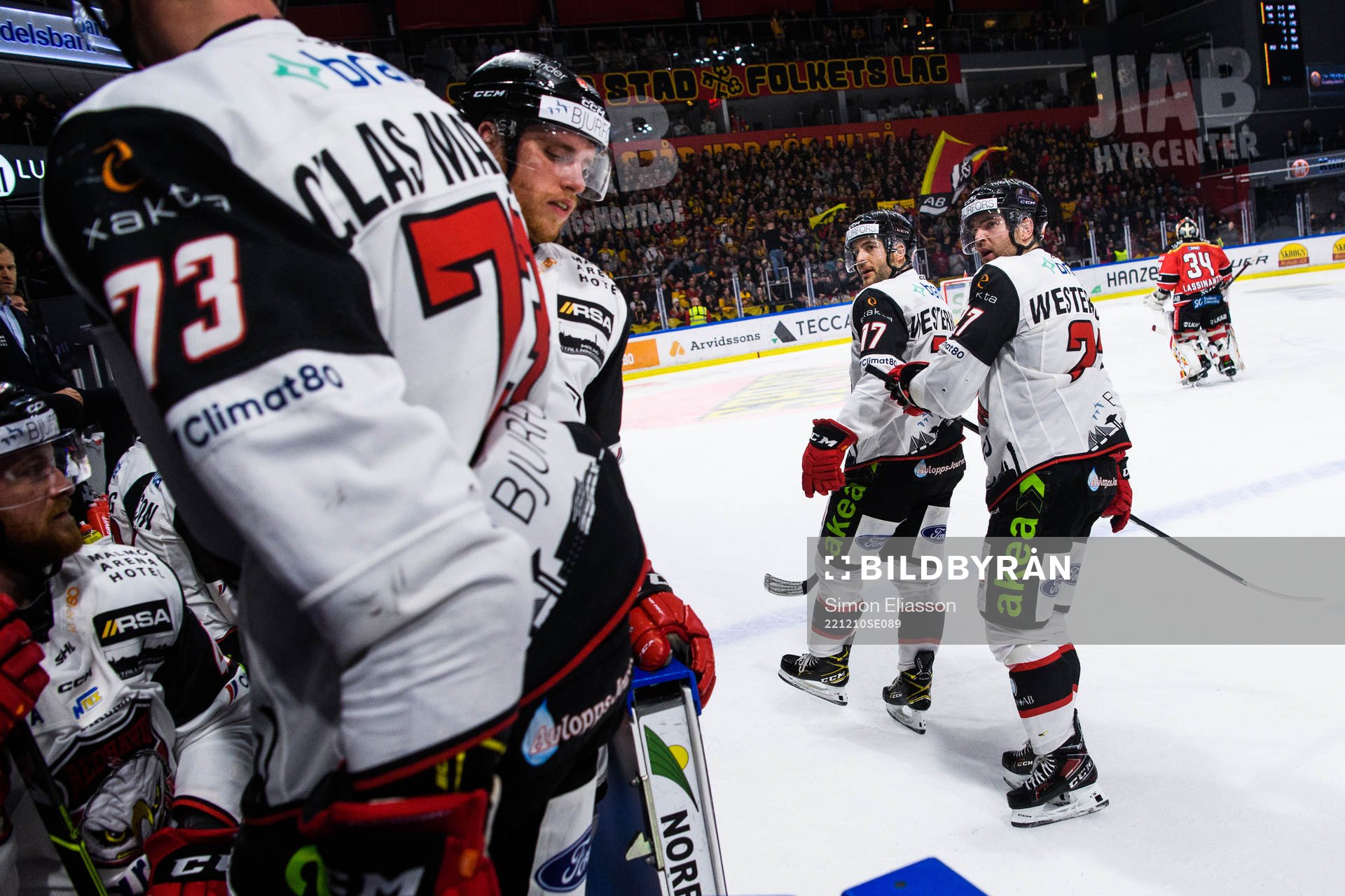 Malmö Redhawks Adam Ollas Mattsson, Pathrik Westerholm och