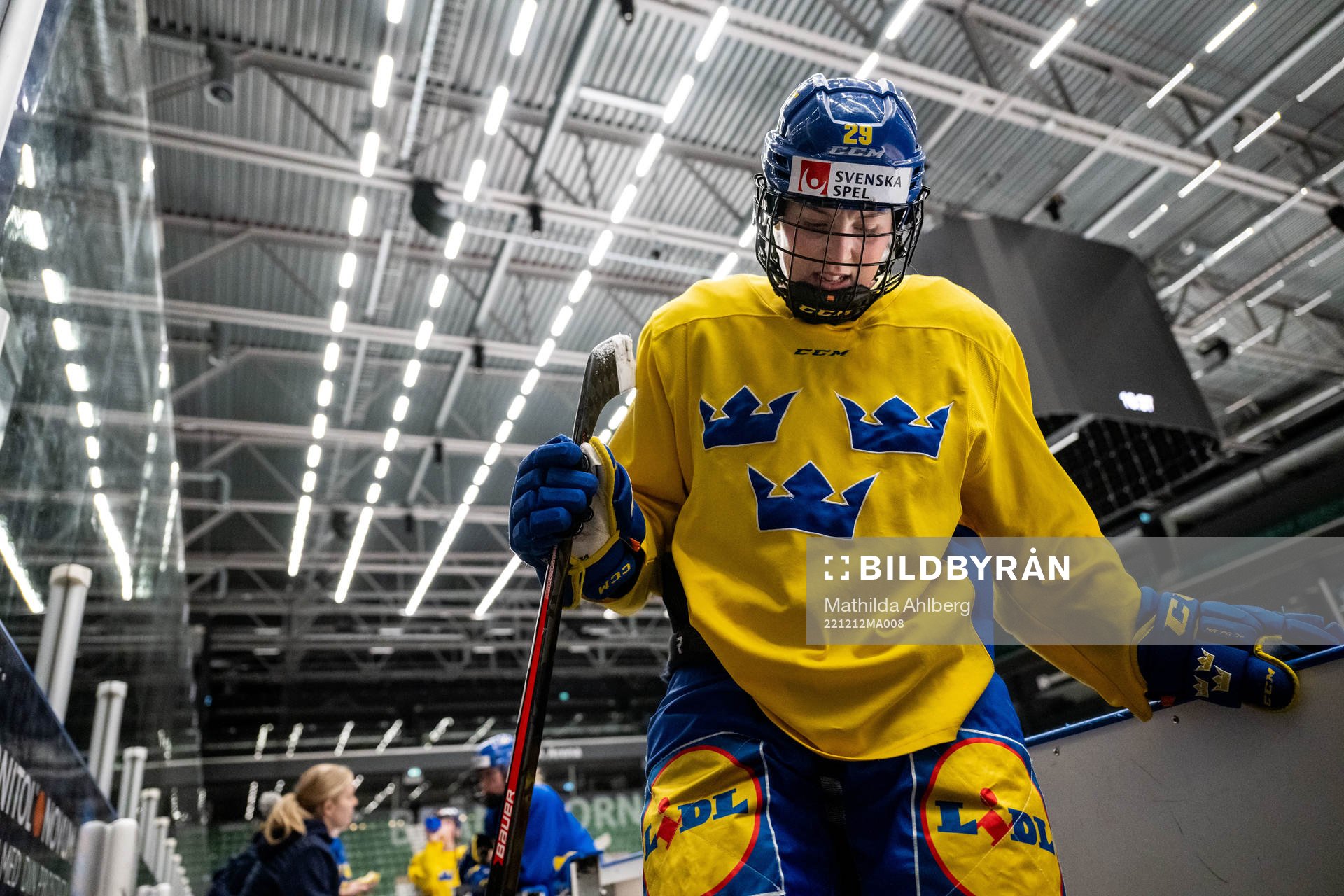 Olivia Carlsson of Sweden at a training session