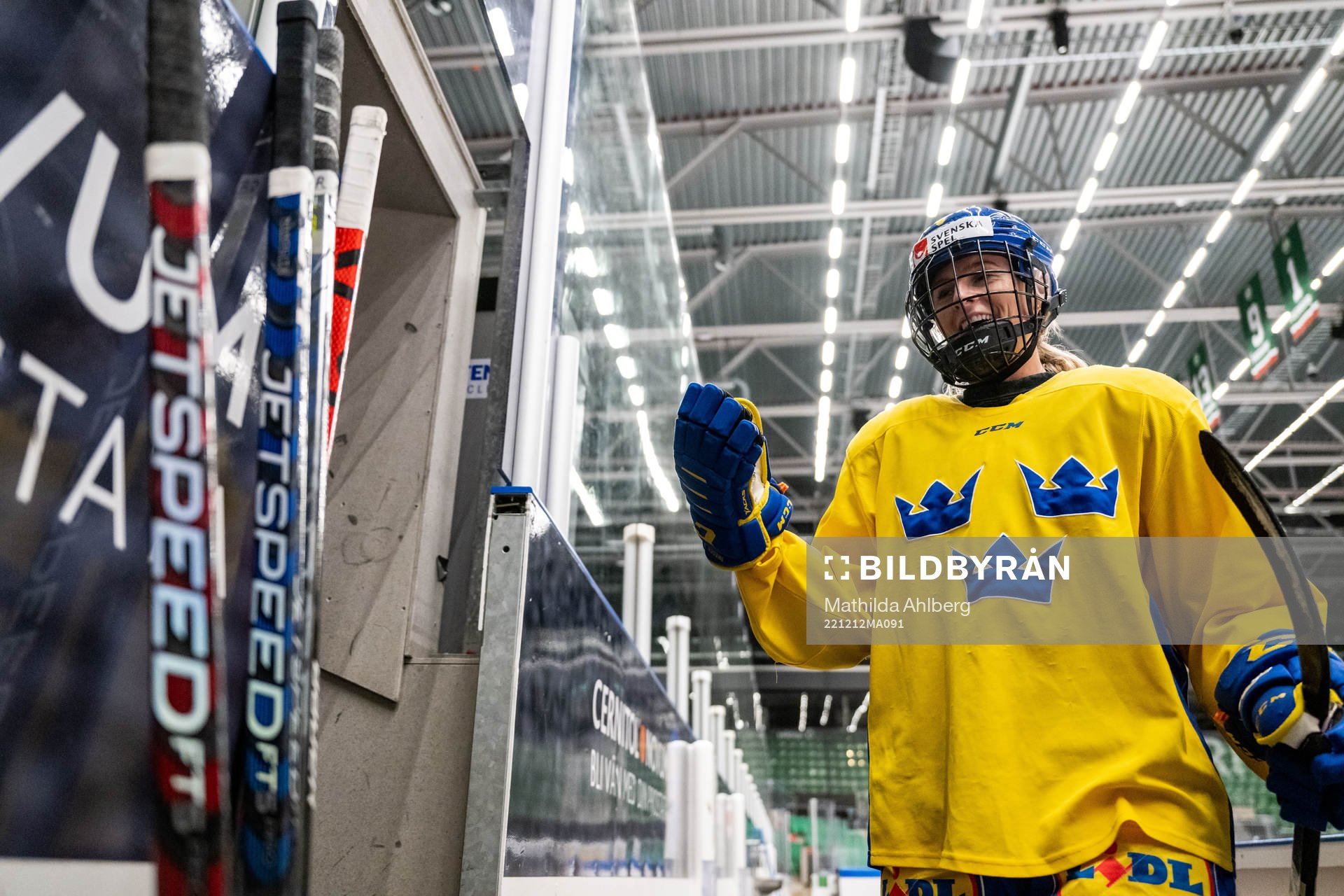 Josefine Holmgren of Sweden at a training session