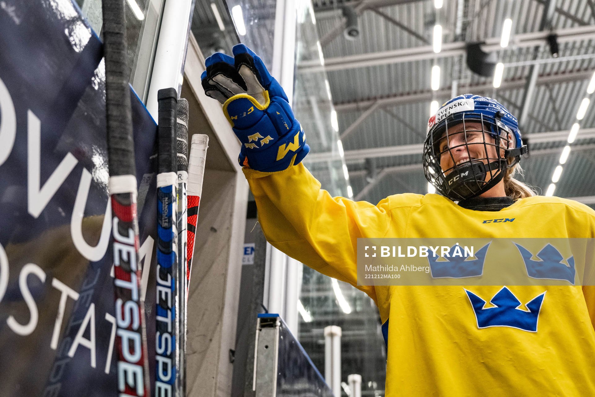 Josefine Holmgren of Sweden at a training session