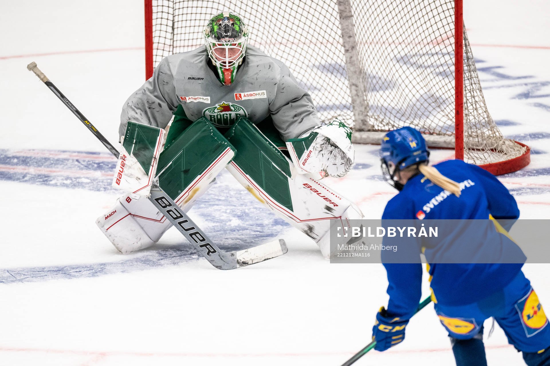 Goaltender Samuel Jonsson of Rögle at a training session