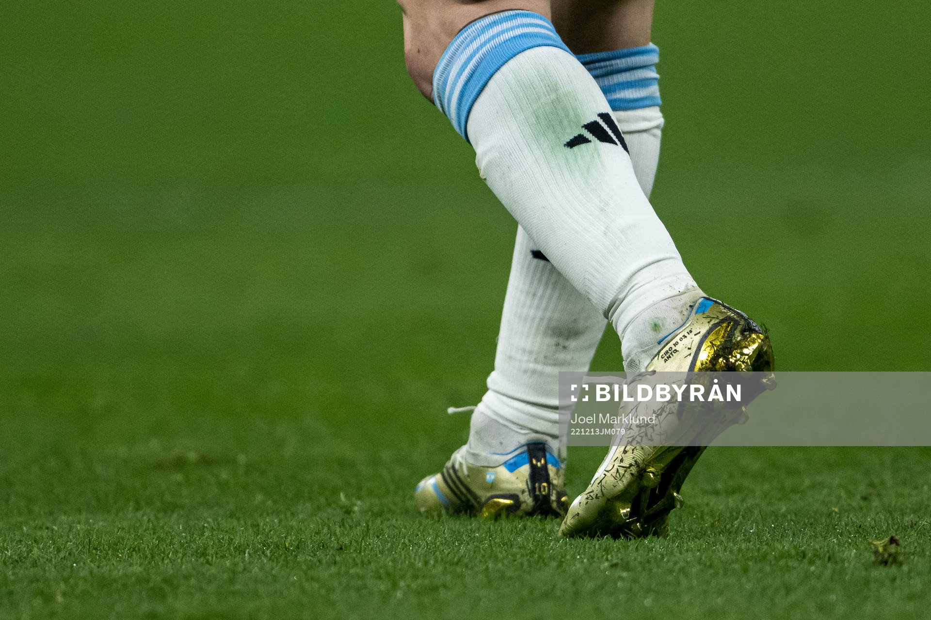 The shoes of Lionel Messi of Argentina