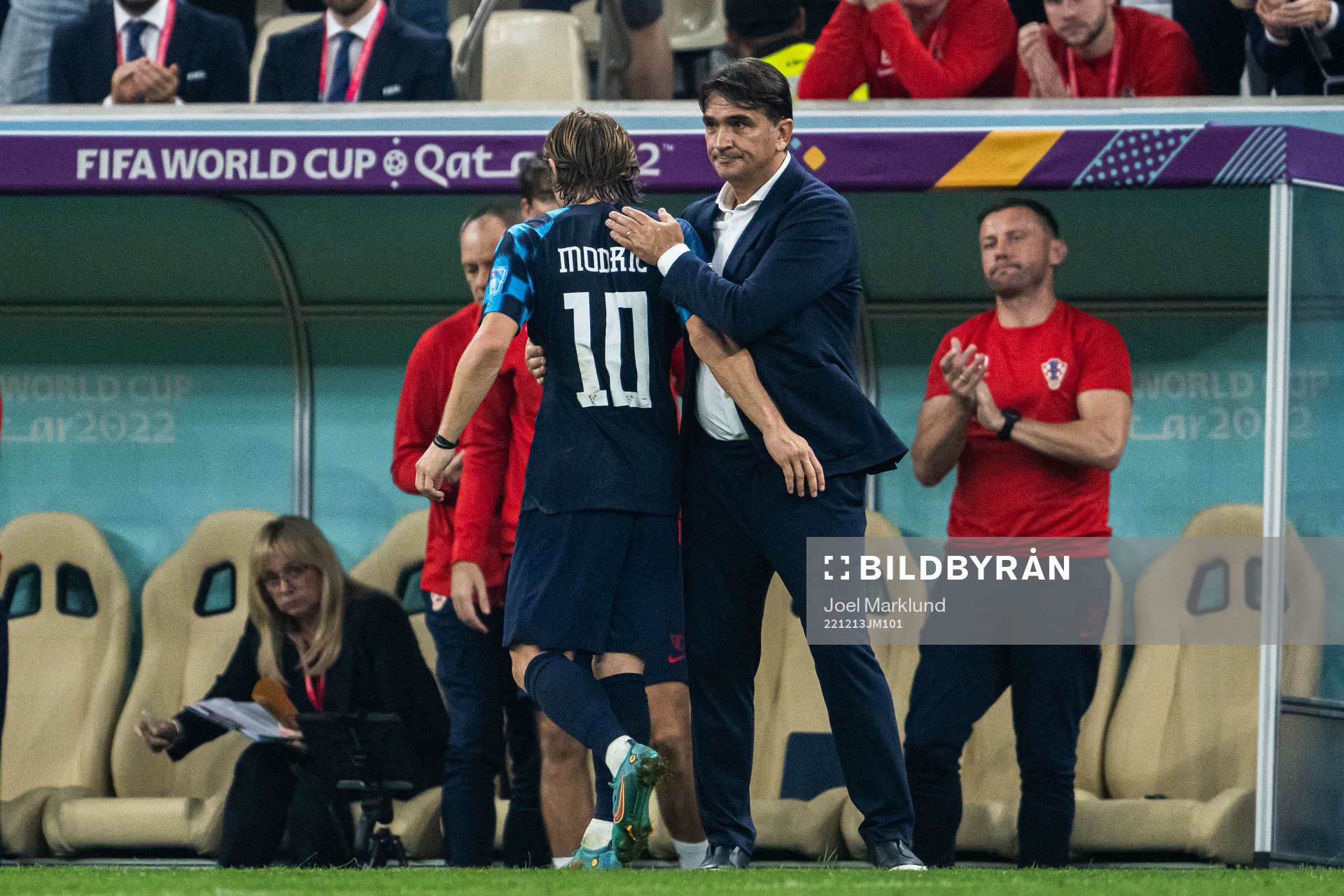 Luka Modric and head coach Zlatko Dalic of Croatia