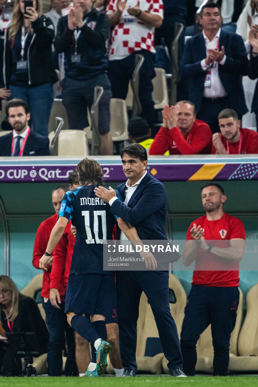 Luka Modric and head coach Zlatko Dalic of Croatia