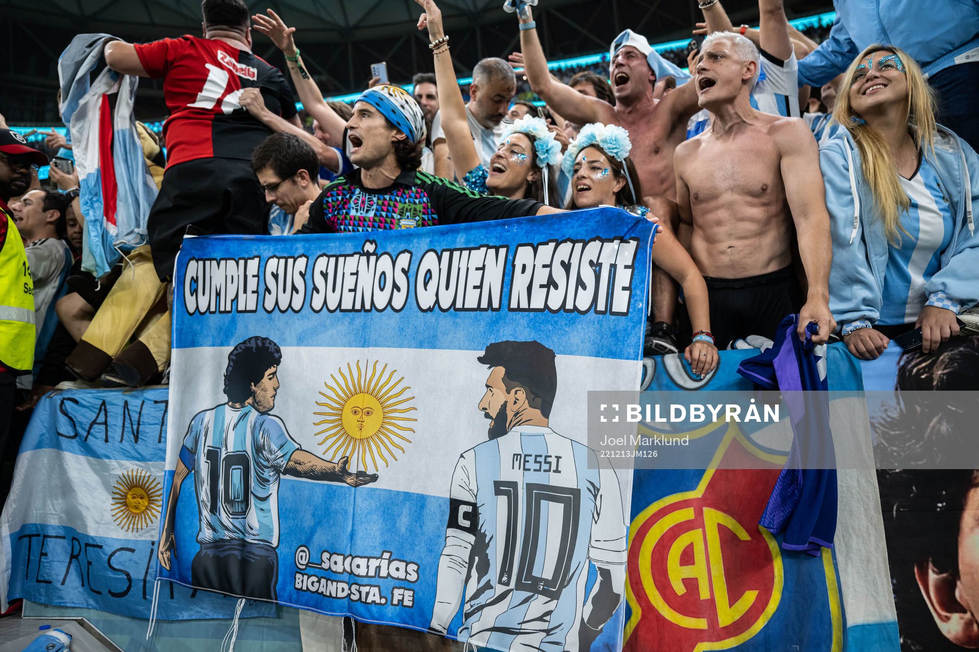 Supporters of Argentina celebrate