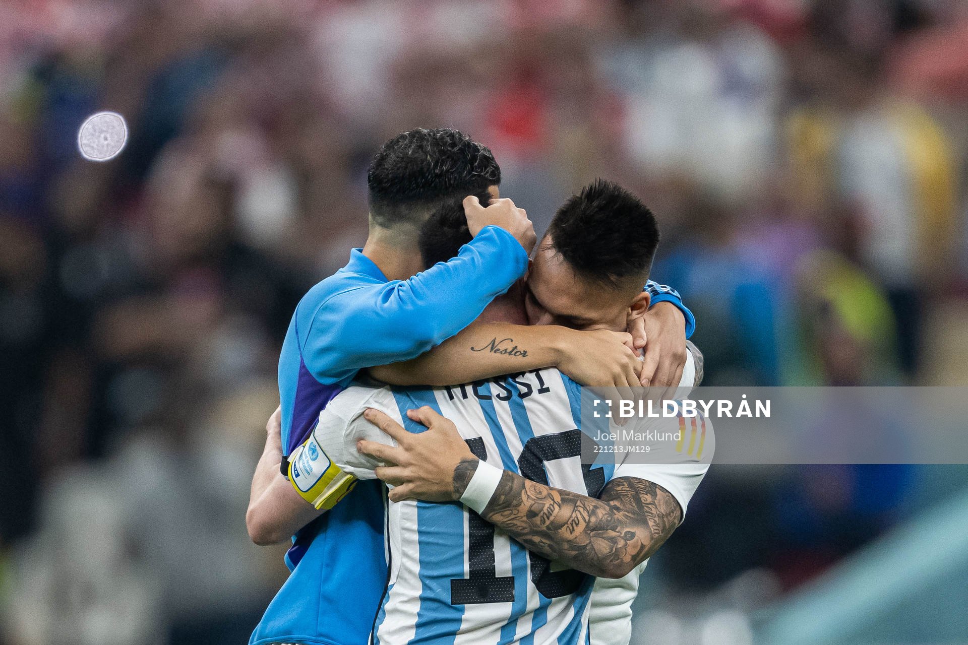Leandro Paredes, Lionel Messi and Lautaro Martinez of