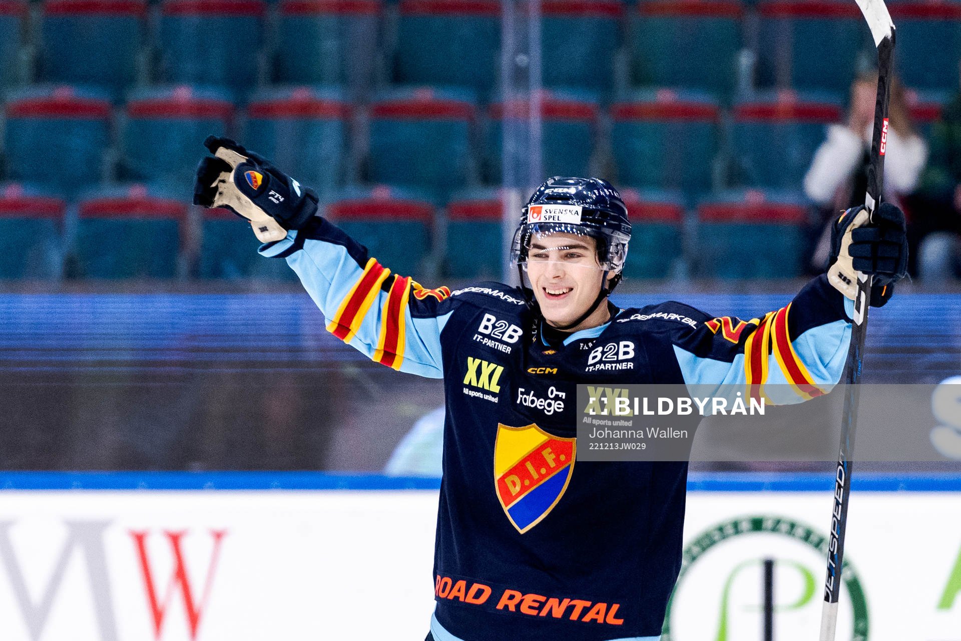 Djurgårdens Liam Öhgren jublar
