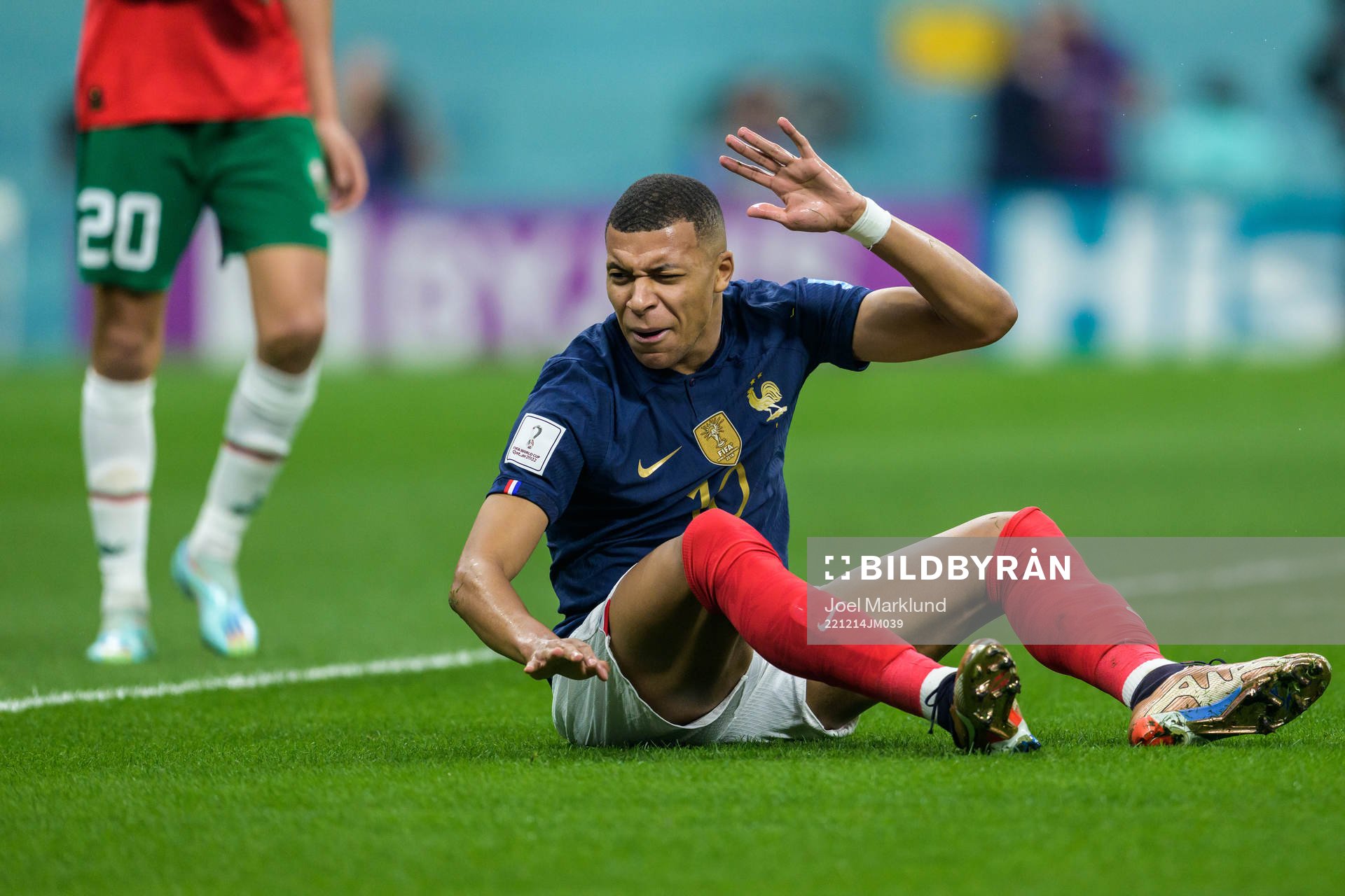 Kylian Mbappe of France reacts