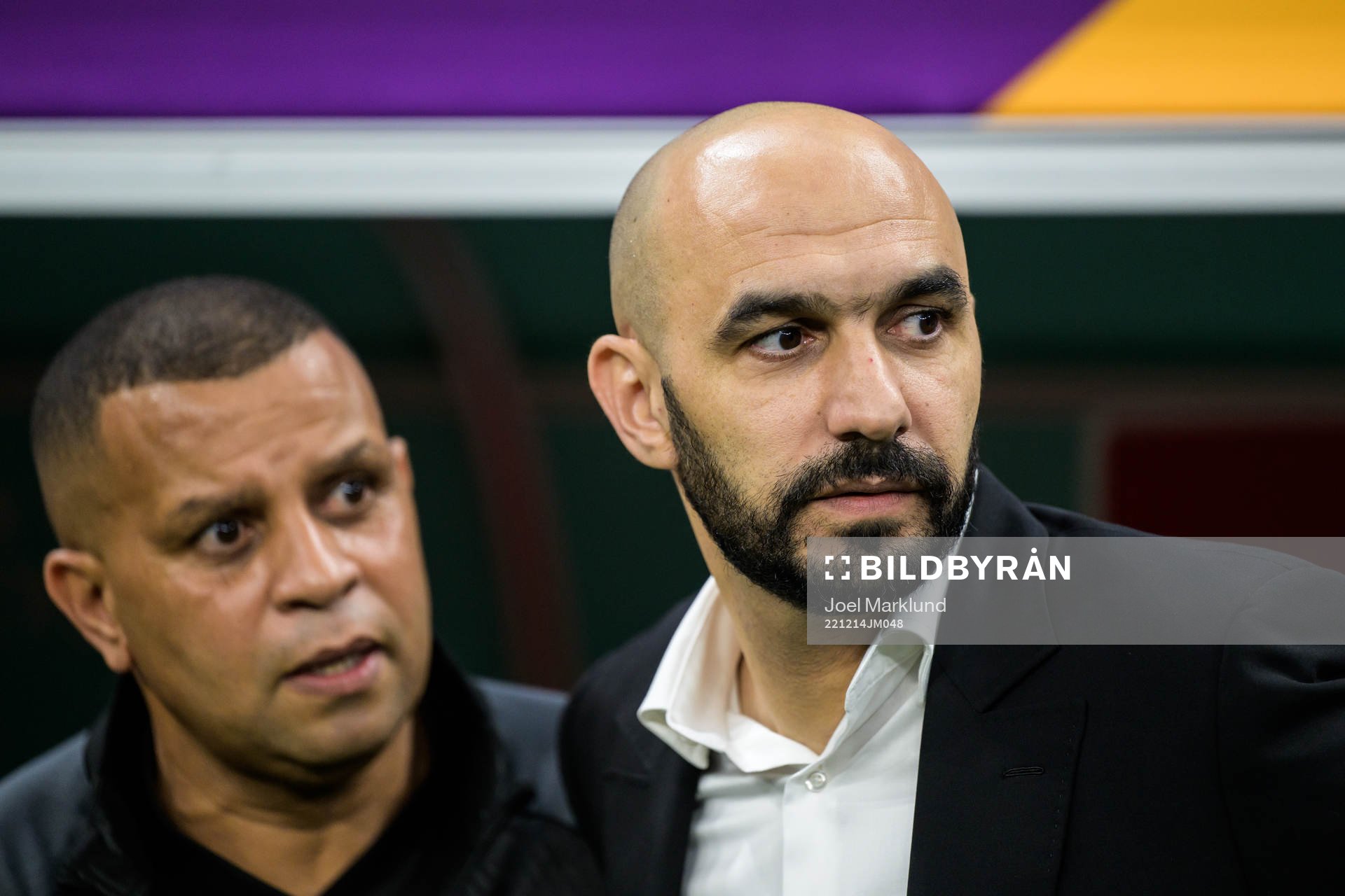 head coach Walid Regragui of Morocco ahead of the FIFA World Cup 2022 semifinal between France and Morocco on December 14, 2022 in Doha.
