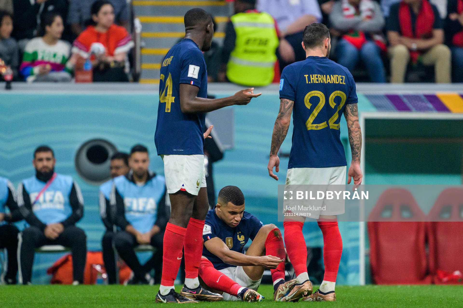 Kylian Mbappe of France with broken shoes